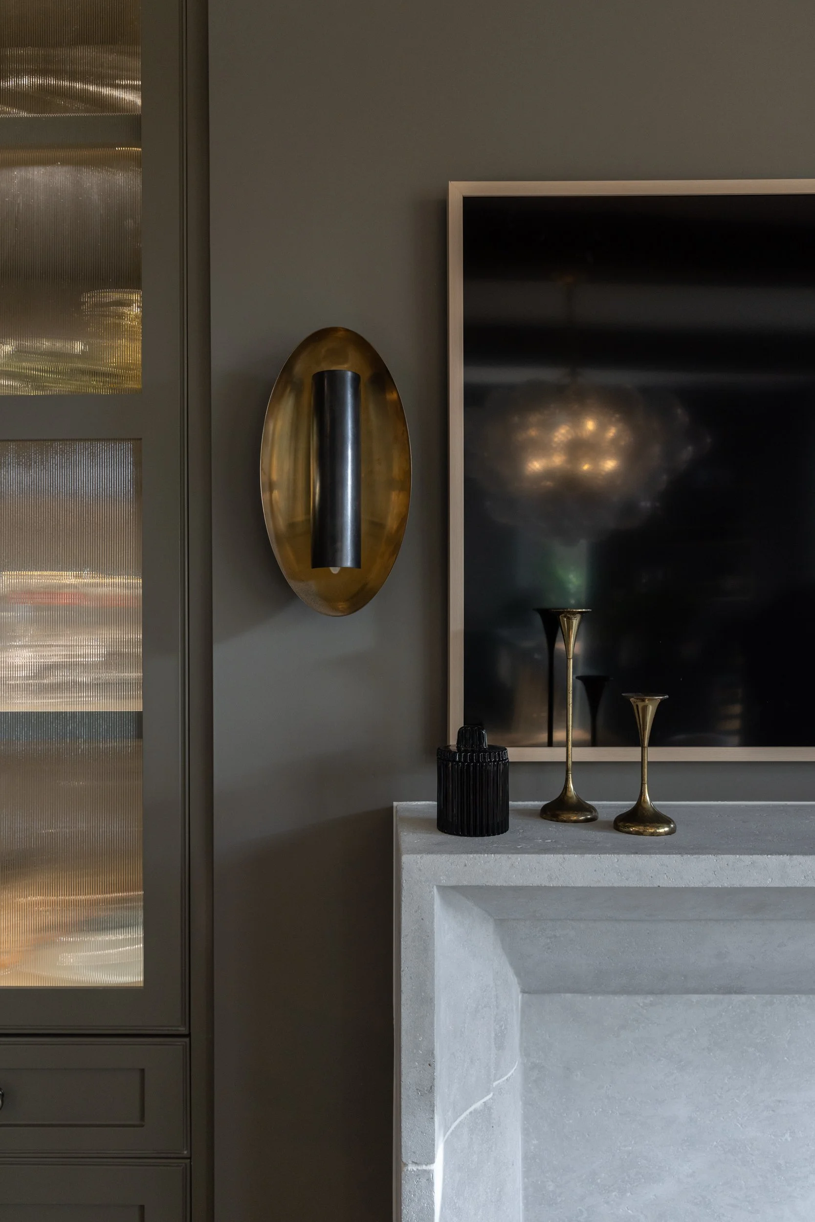 Light fixture over the fireplace