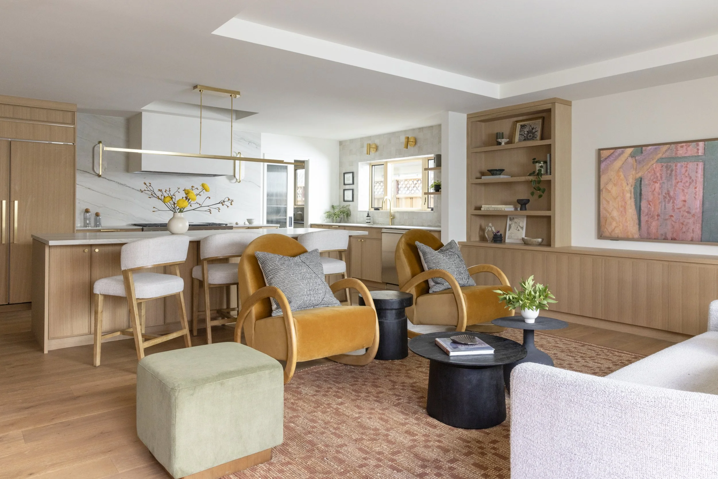 kitchen and living room