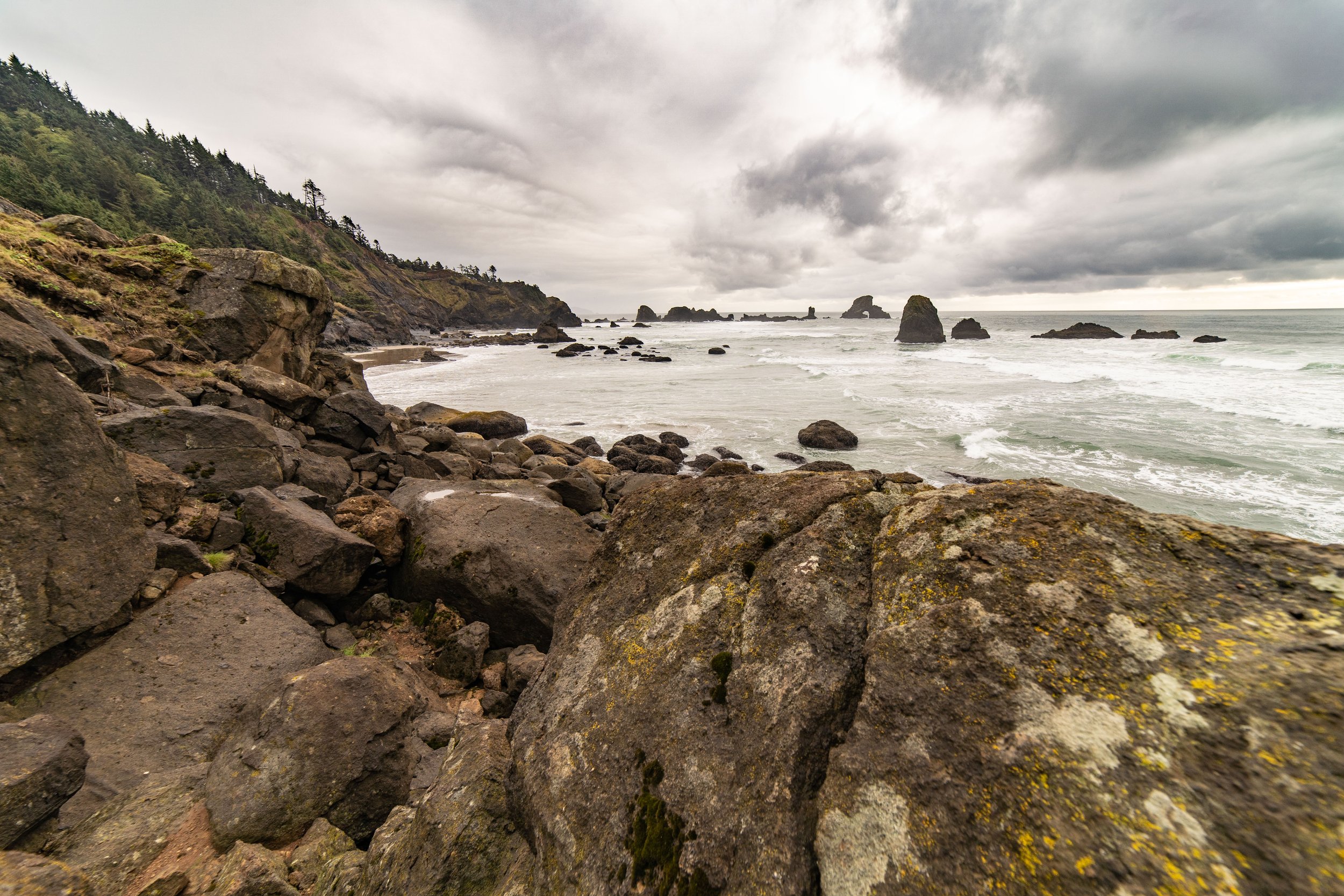 There's a hole in that rock, ecola state park, oregon