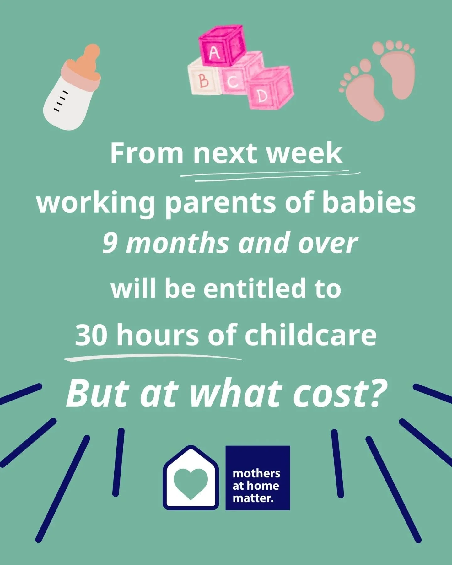 From next week, working parents of babies aged 9 months and over will be entitled to 30 hours of childcare. But at what cost?

We need a policy shift - a recognition of the importance of a child&rsquo;s needs and a recognition that families should be