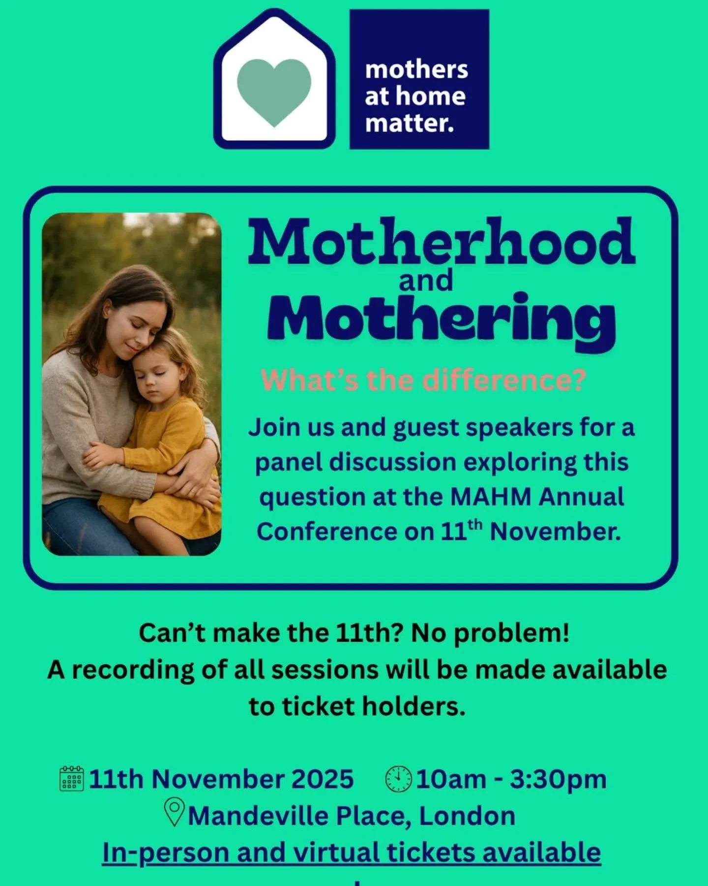 TWO weeks to go 🥳

Join us at the MAHM Annual Conference on Tuesday 11th November for a panel discussion with guest speakers, as well as other insightful sessions and networking opportunities.&nbsp;

What else can you expect:
✨Supportive talk: Lucy 