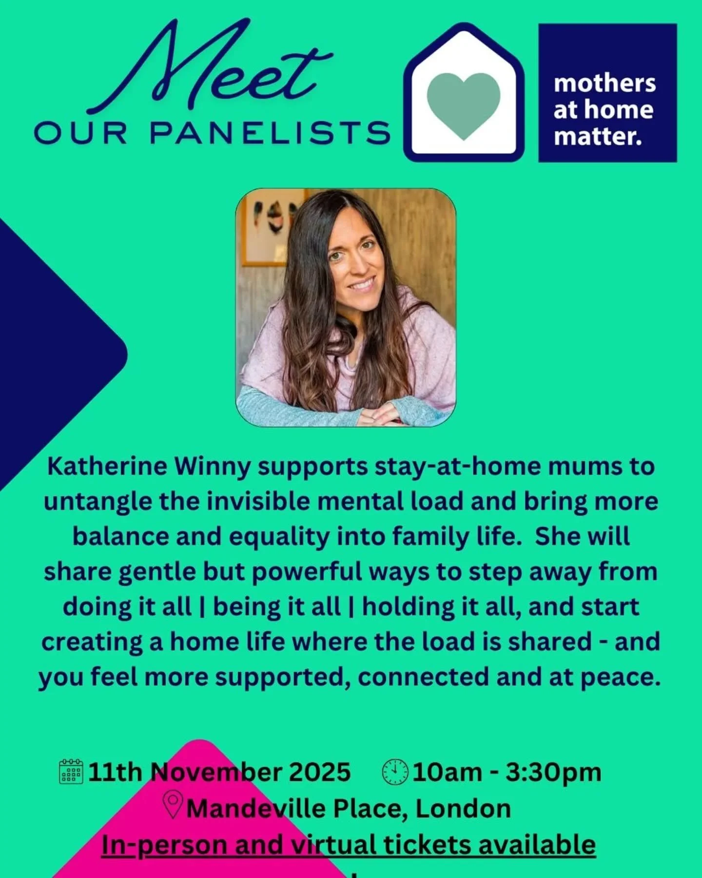 Not long to go until our 2025 MAHM conference&nbsp;🎉 

We are excited to be joined by a panel of speakers who will lead us in exploring the question: Motherhood and Mothering &ndash; What is the Difference?&nbsp;

Our panel includes Katherine Winny 