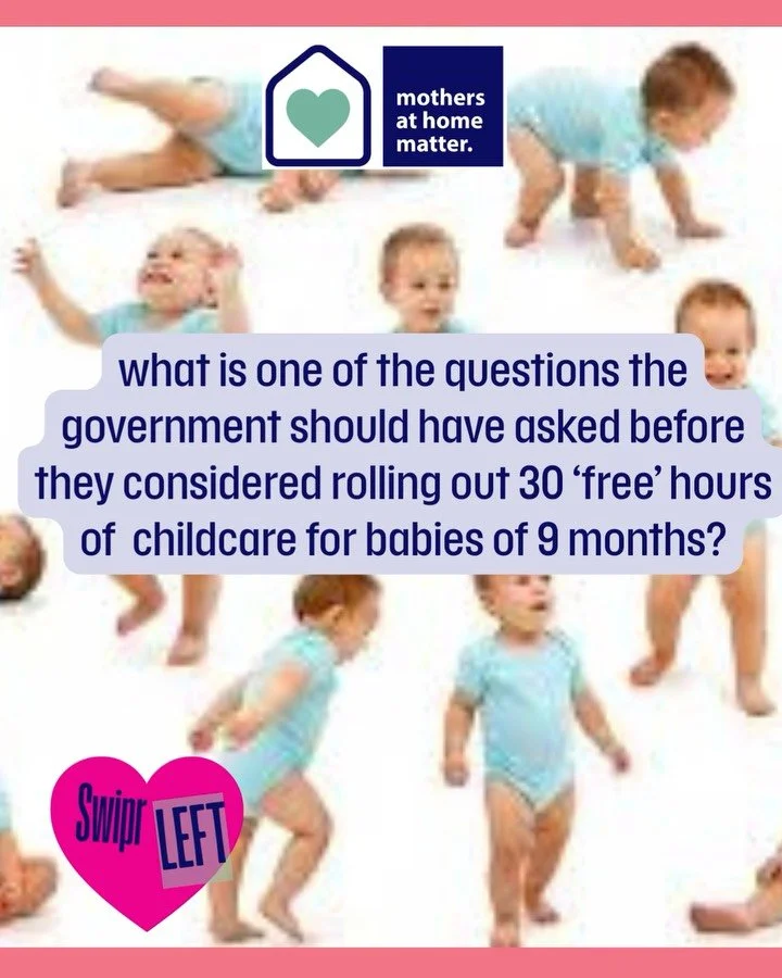 Is it social progress social progress to persuade mothers to leave 9-month old babies in nurseries for 8 hours a day? Mother care at home doesn&rsquo;t show up in spreadsheets. It shapes children .. and the future.  What are your thoughts? Please sha