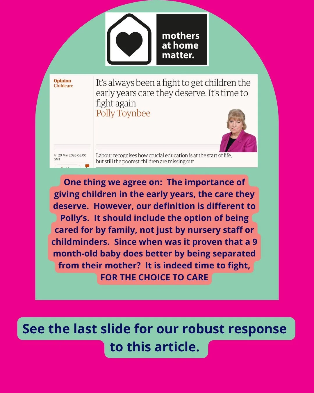 At the end of last week the Guardian published an article by Polly Toynbee, &lsquo;It&rsquo;s always been a fight to get children the early years care they deserve. It&rsquo;s time to fight again.&rsquo; What do you think to her article? Please post 