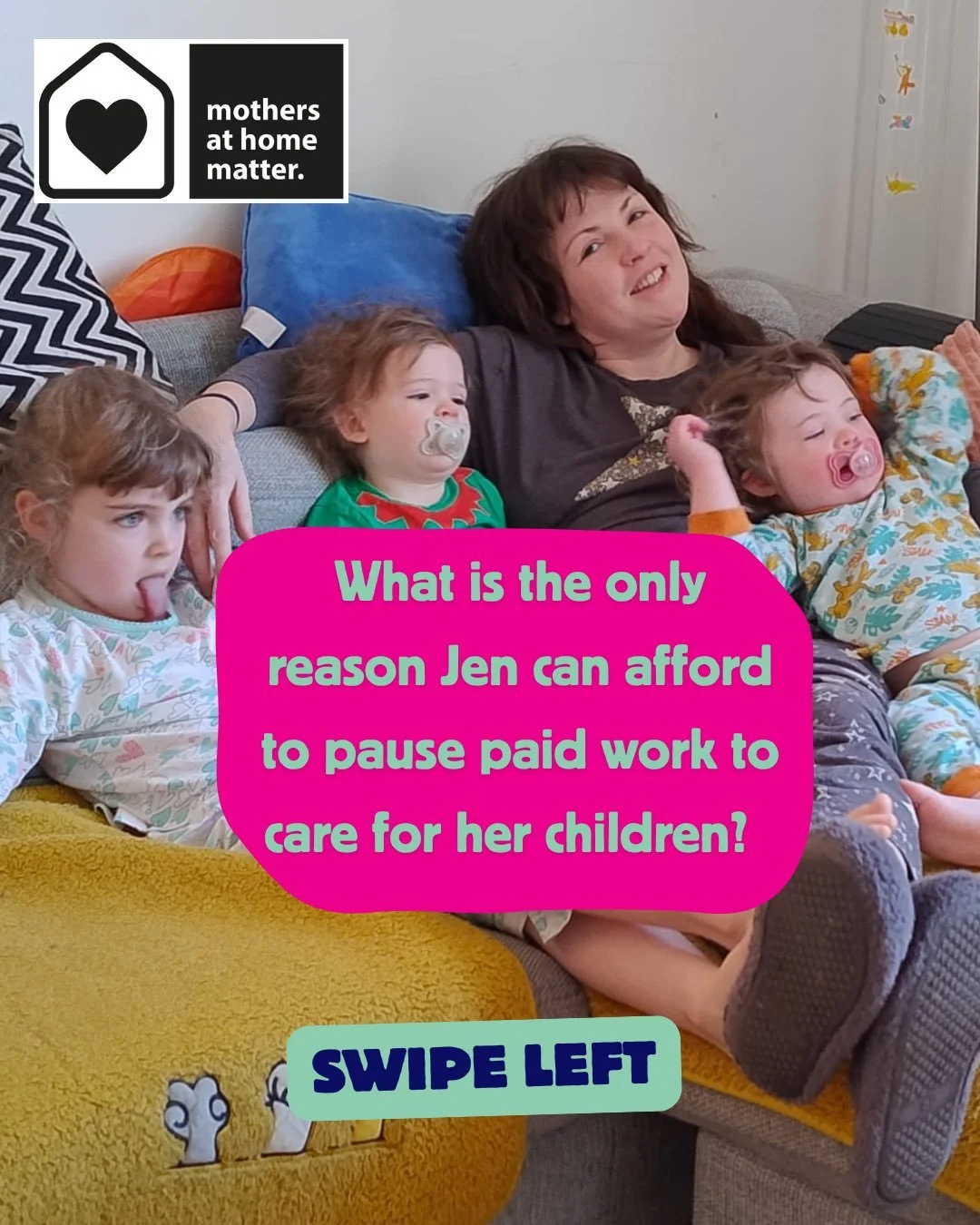 This is not an isolated story.  Very few families can now afford to have one parent at home when their children are young.  It has become a &lsquo;luxury.&rsquo; No one in government is recognising the power of having parents at home for a period. Th
