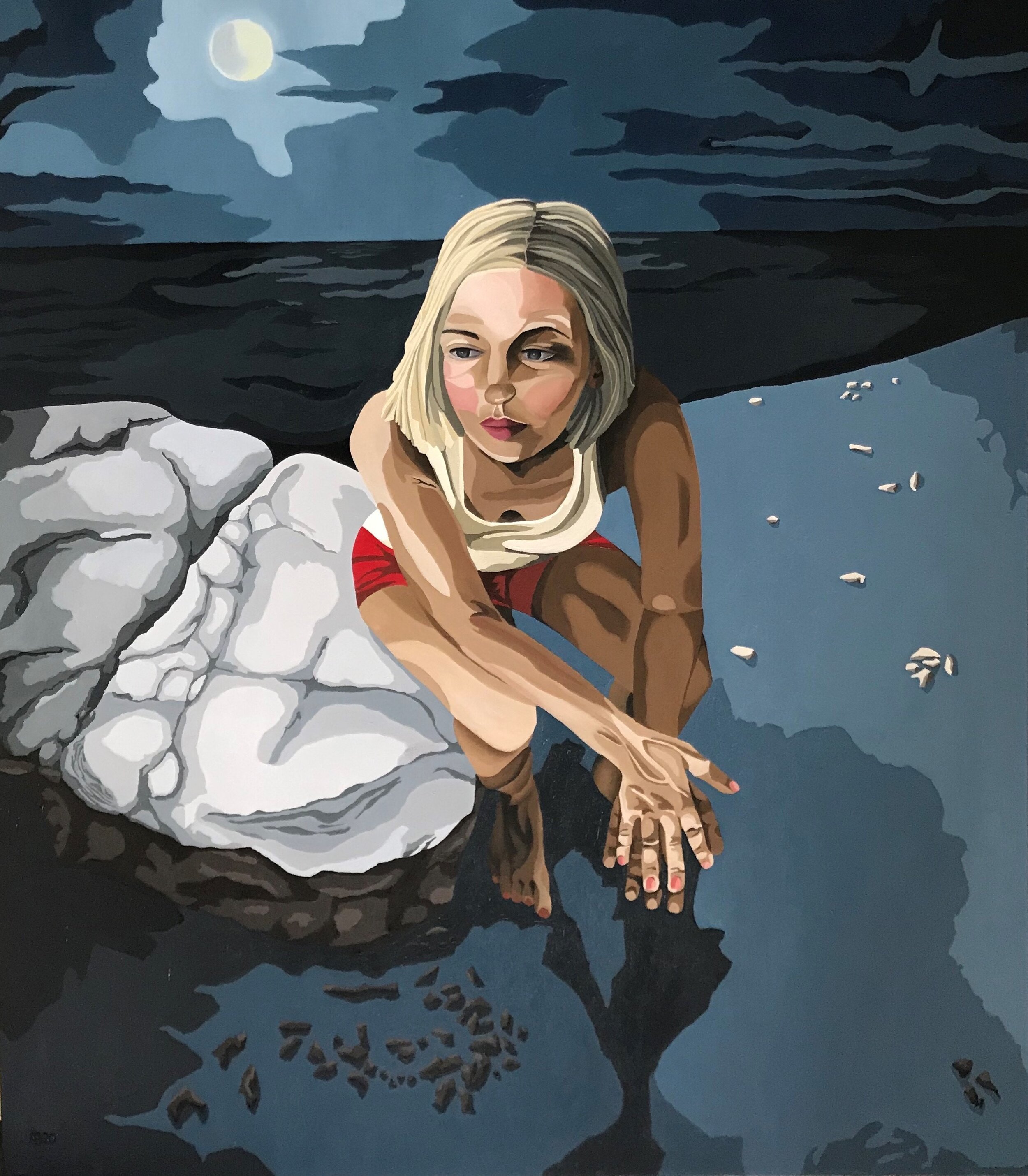 Moonlight (70x80cm, oil on canvas, 2020)