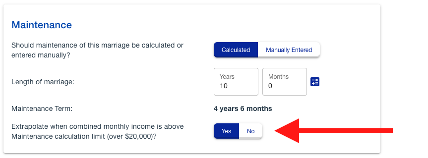 Maintenance high income extrapolation