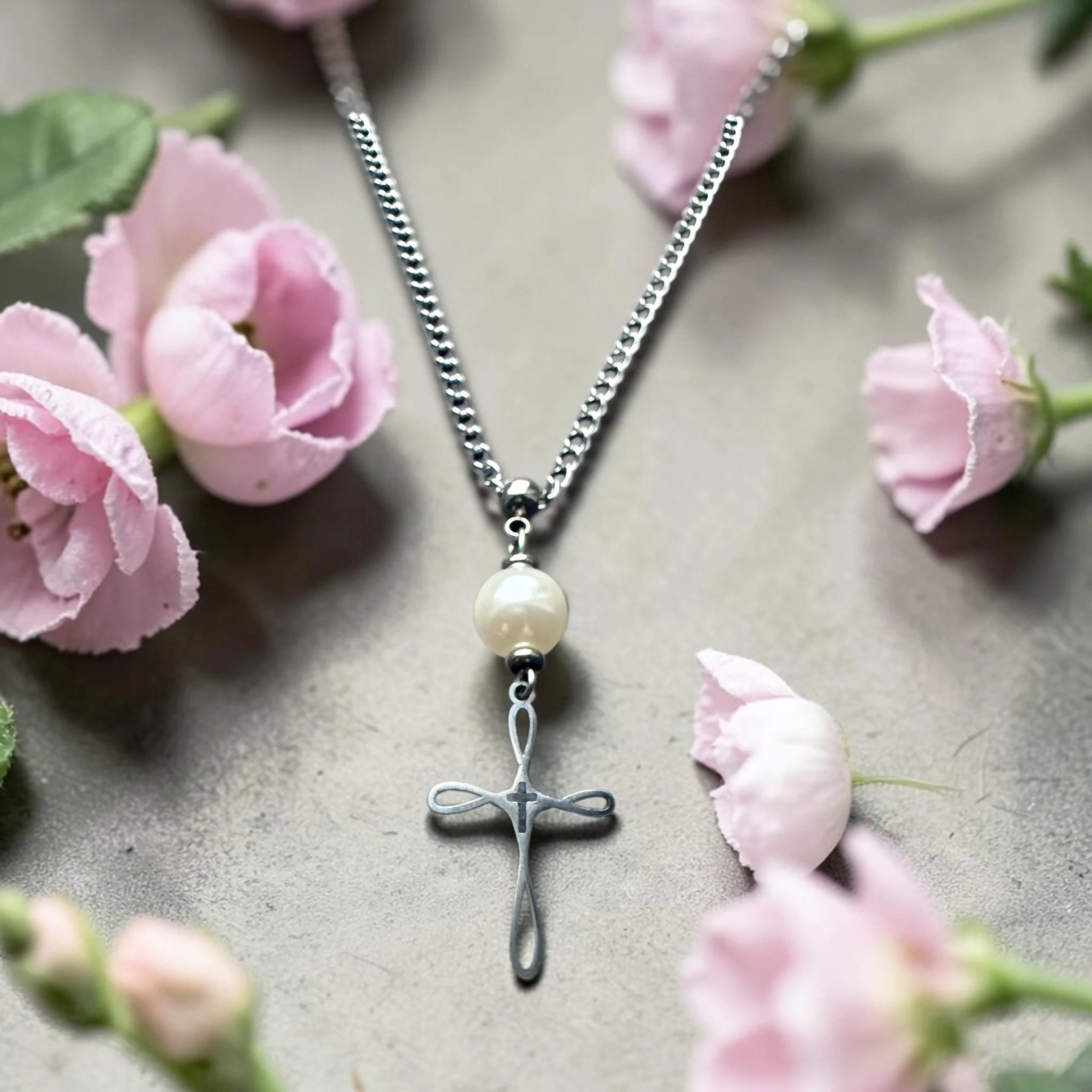 Lily Cross Necklace