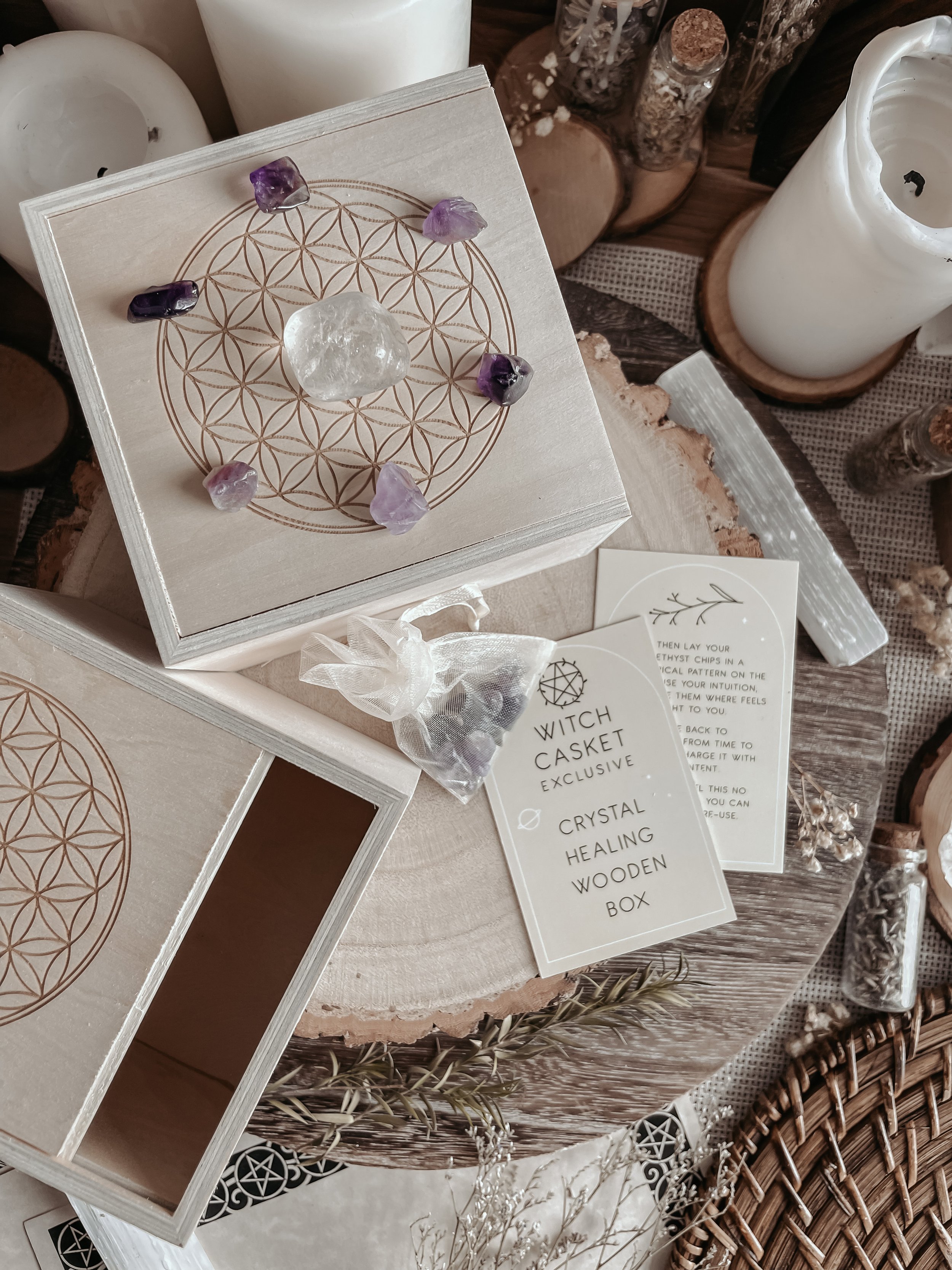 Crystal Healing Wooden Box