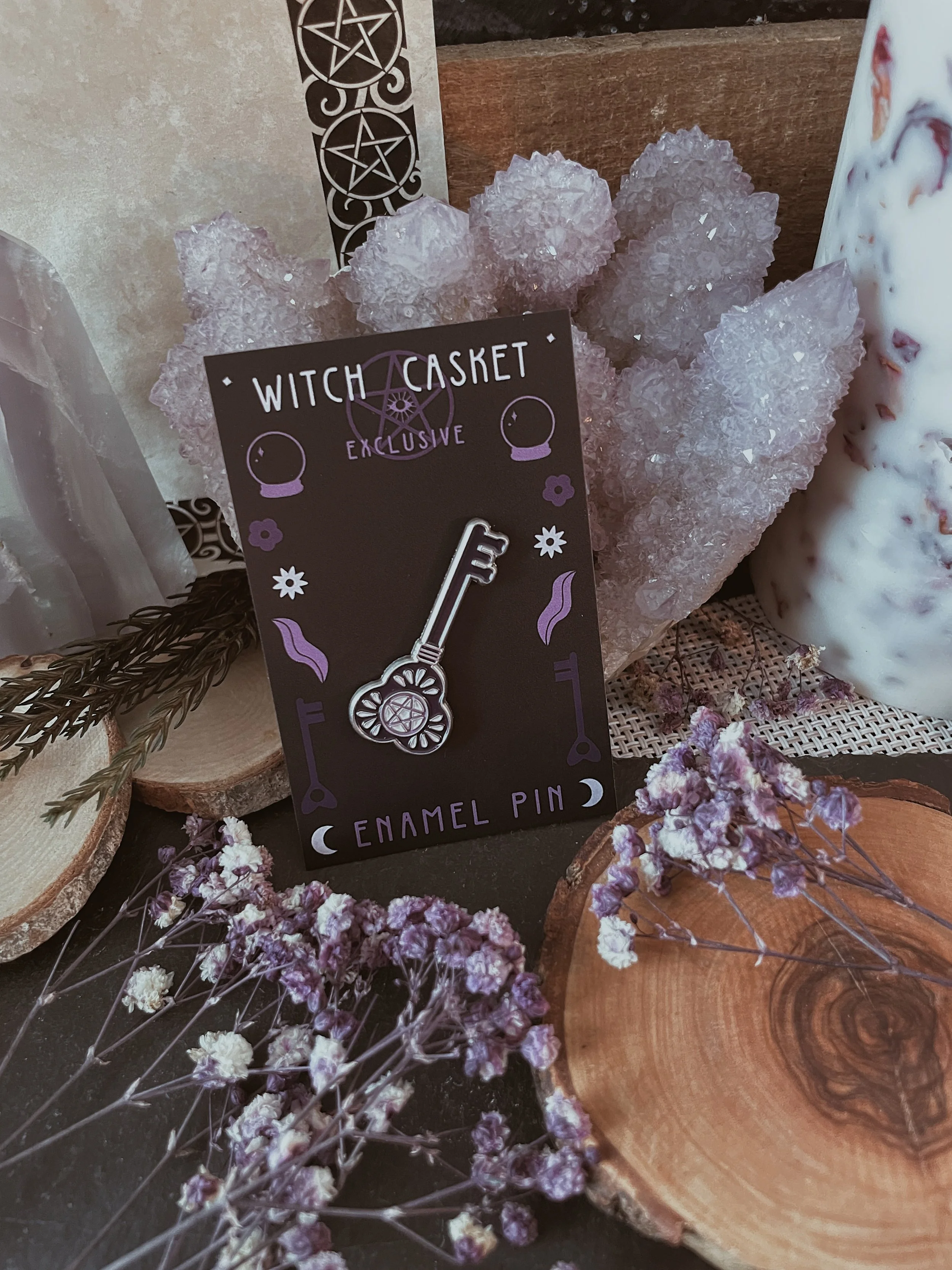 Pentacle Key Enamel Pin