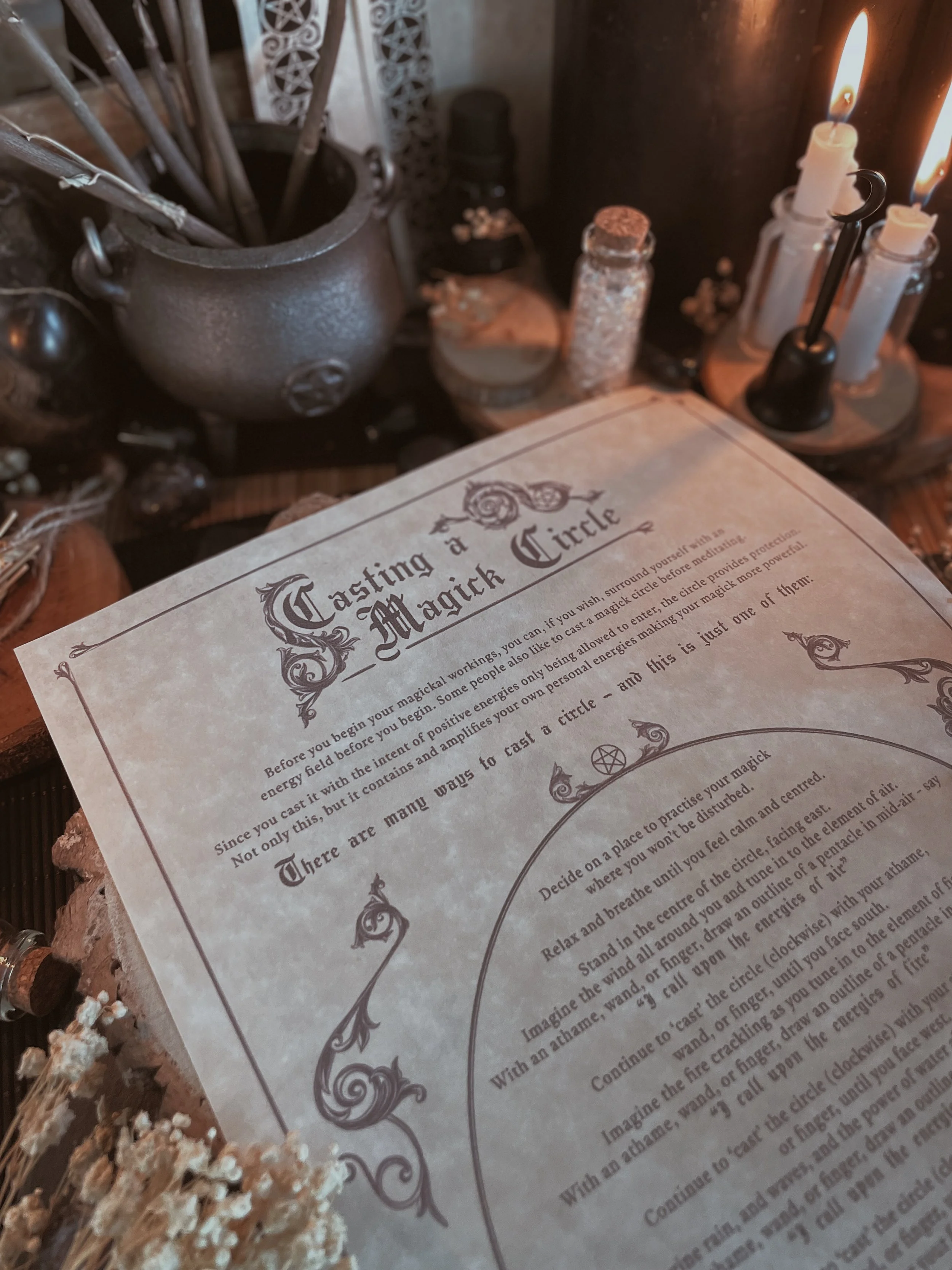 Casting a Magick Circle Parchment Scroll - January 2023