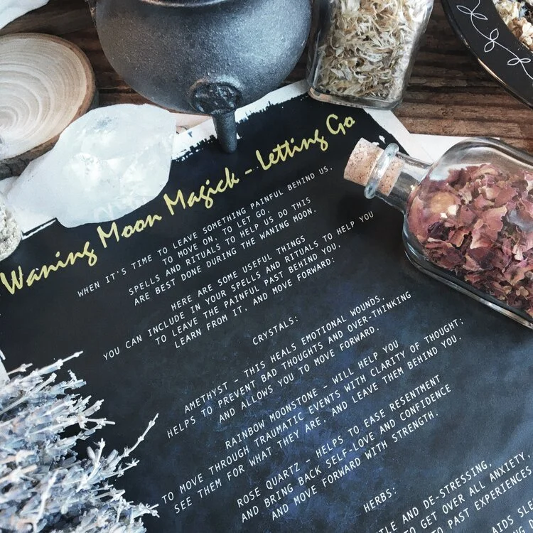 Waning Moon Magick - Letting go Parchment Scroll