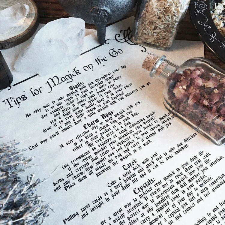Tips for Magick on the go Parchment Scroll