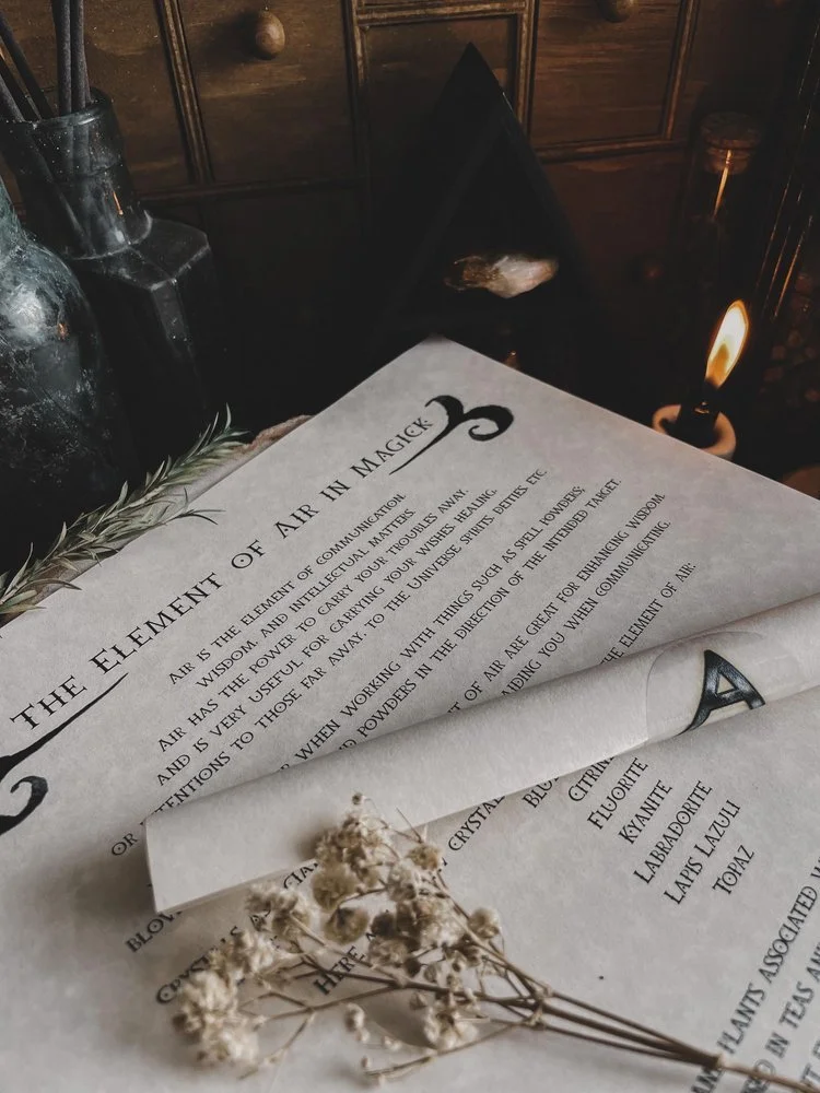 Element of Air in Magick Parchment Scroll