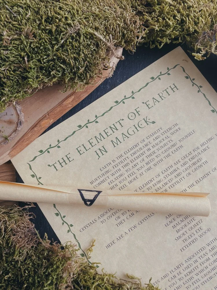Element of Earth in Magick Parchment Scroll