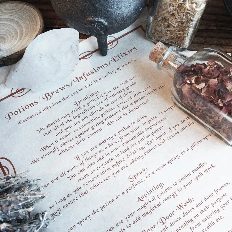 Potions/Brews/Infusions/Elixirs Parchment Scroll