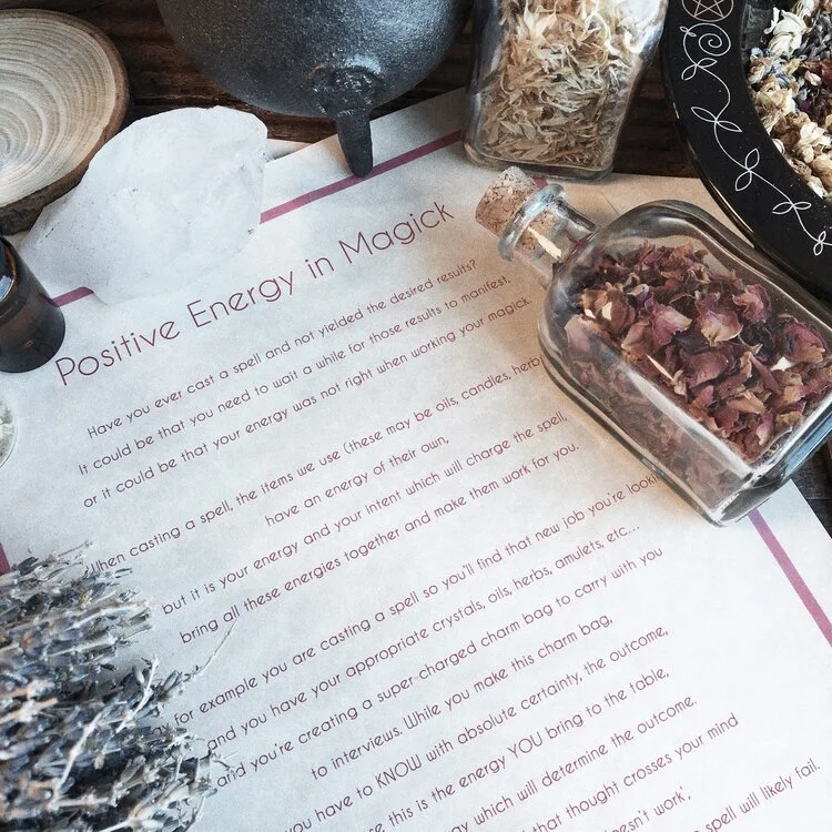 Positive Energy in Magick Parchment Scroll