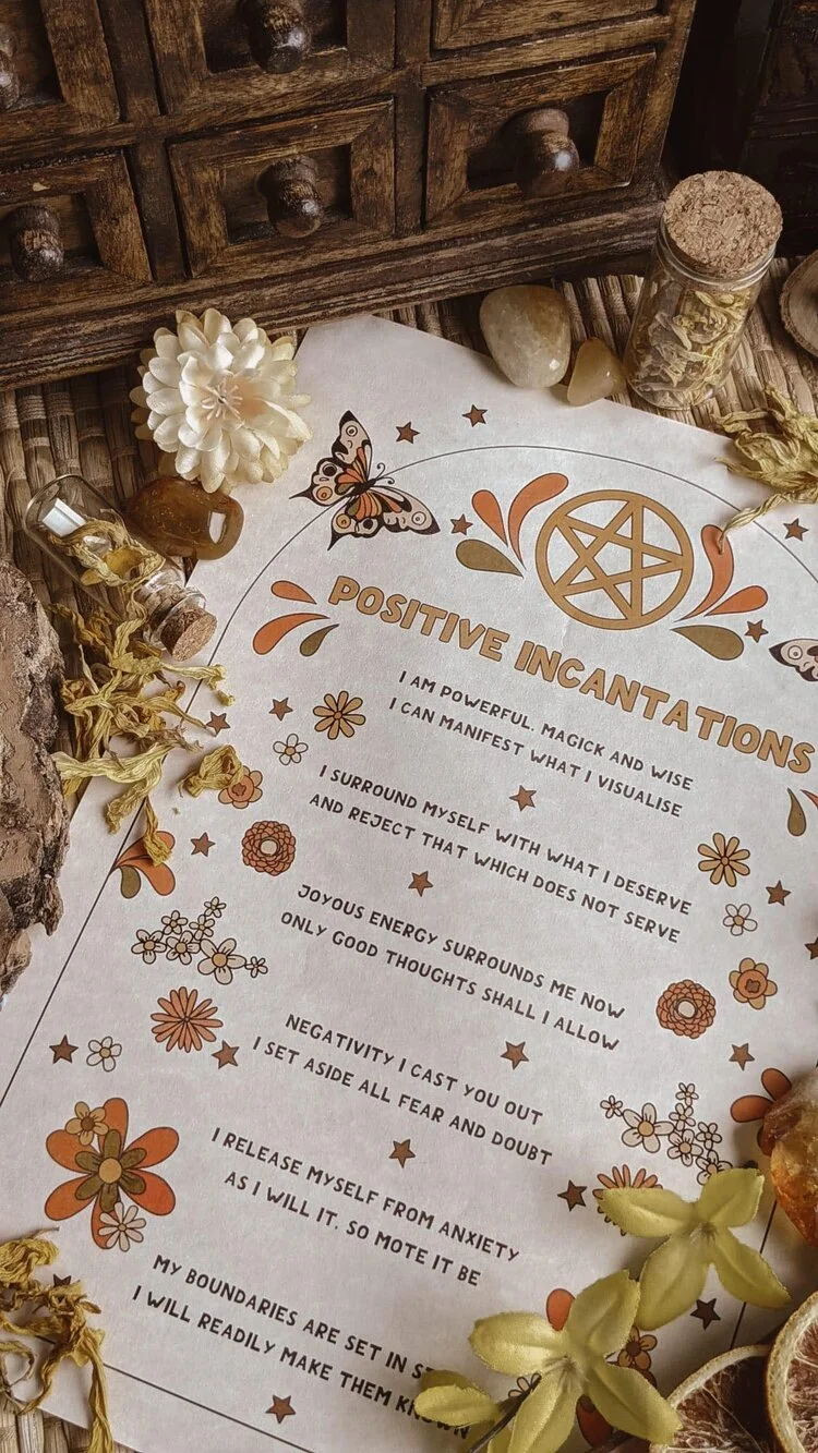Positive Incantations Parchment Scroll
