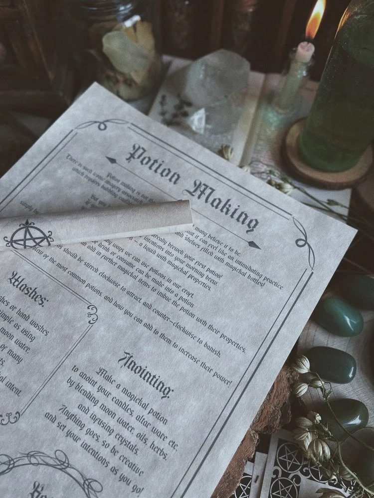 Potion Making Parchment Scroll
