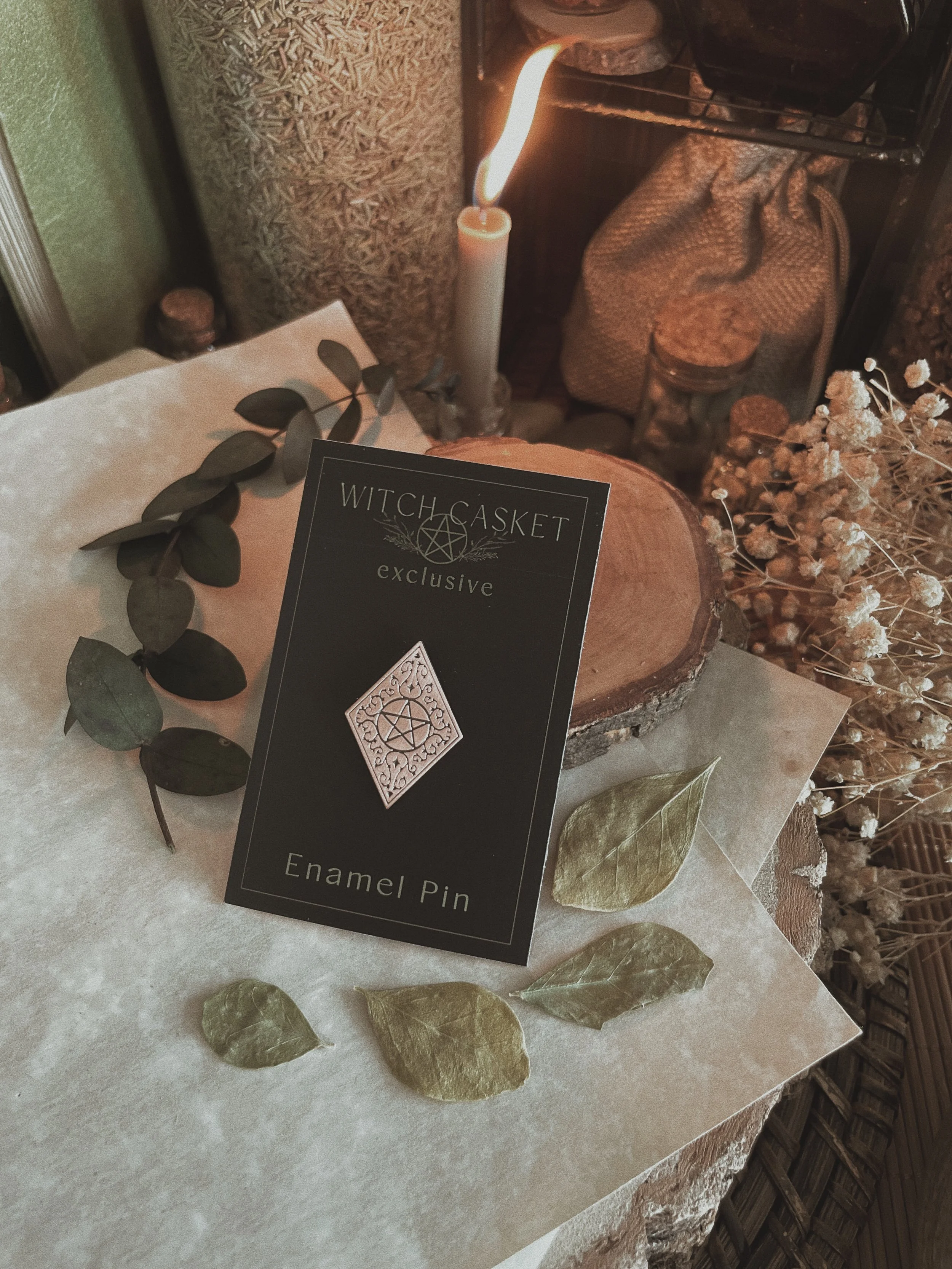Ornate Pentacle Enamel Pin