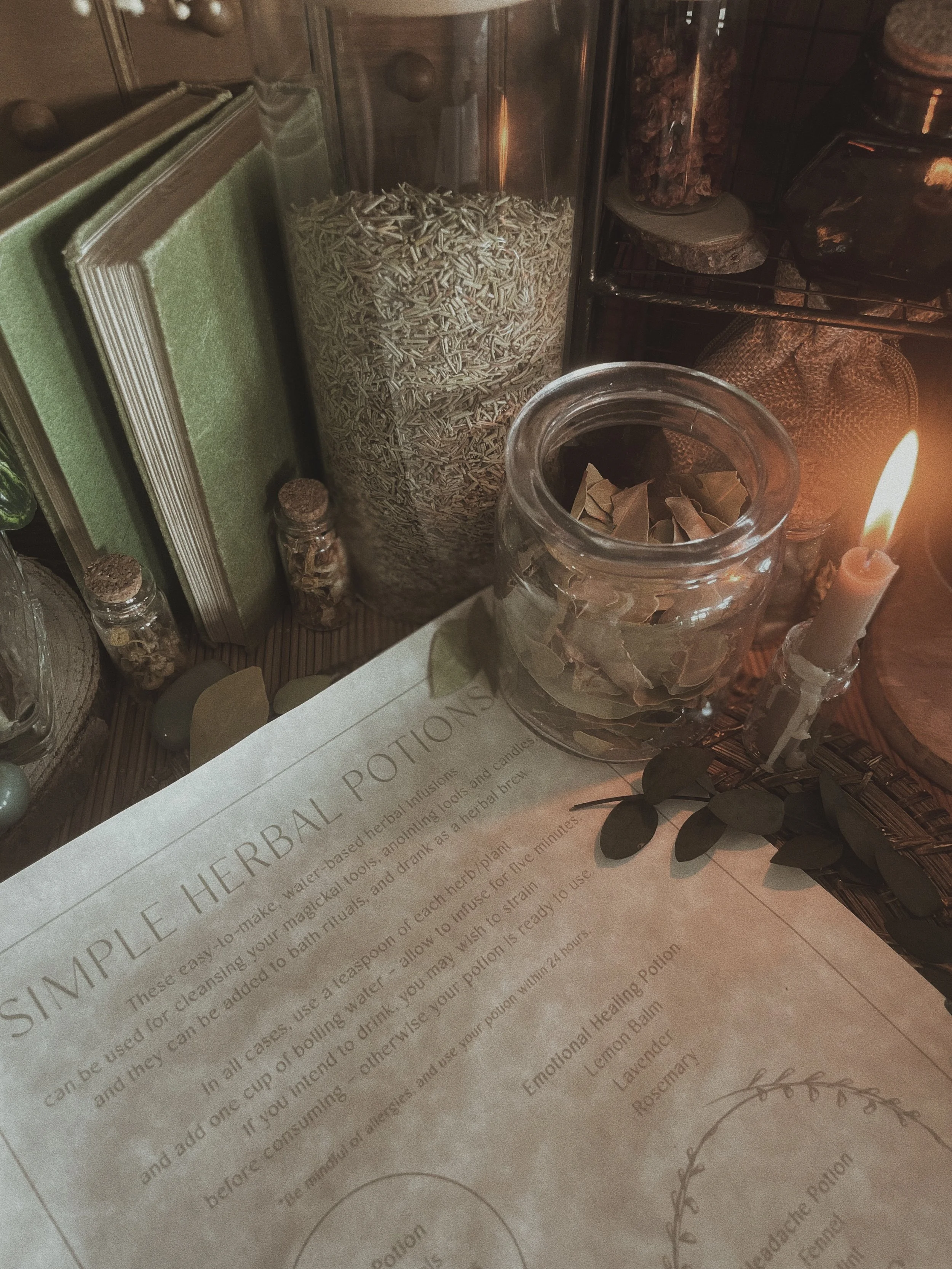 Simple Herbal Potions Parchment Scroll