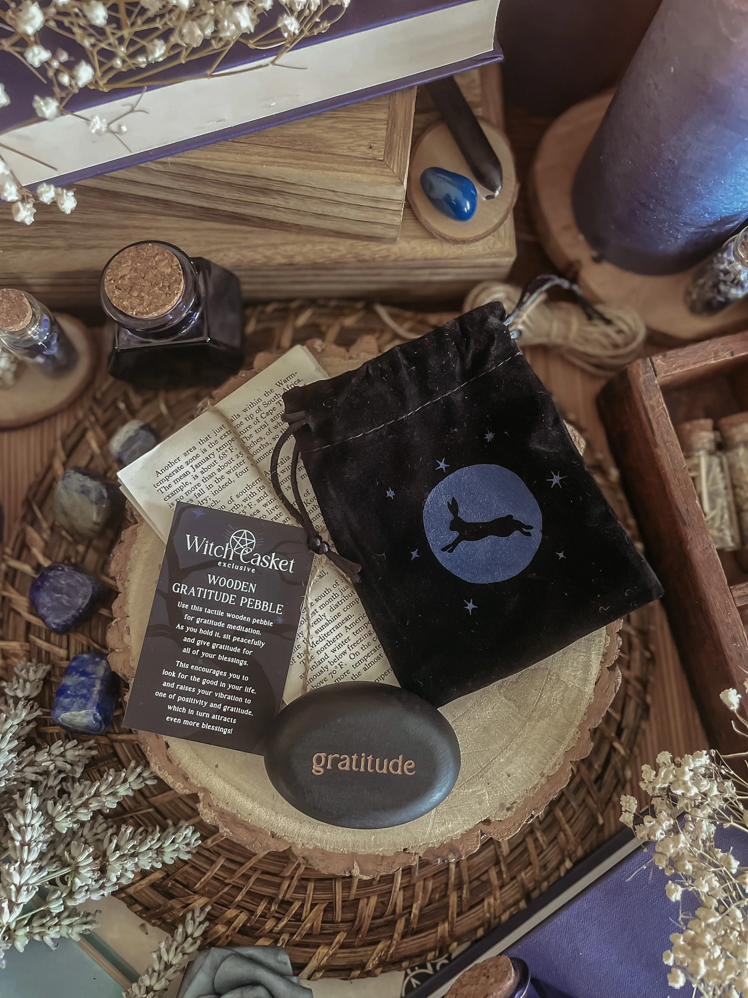 Wooden Gratitude Pebble