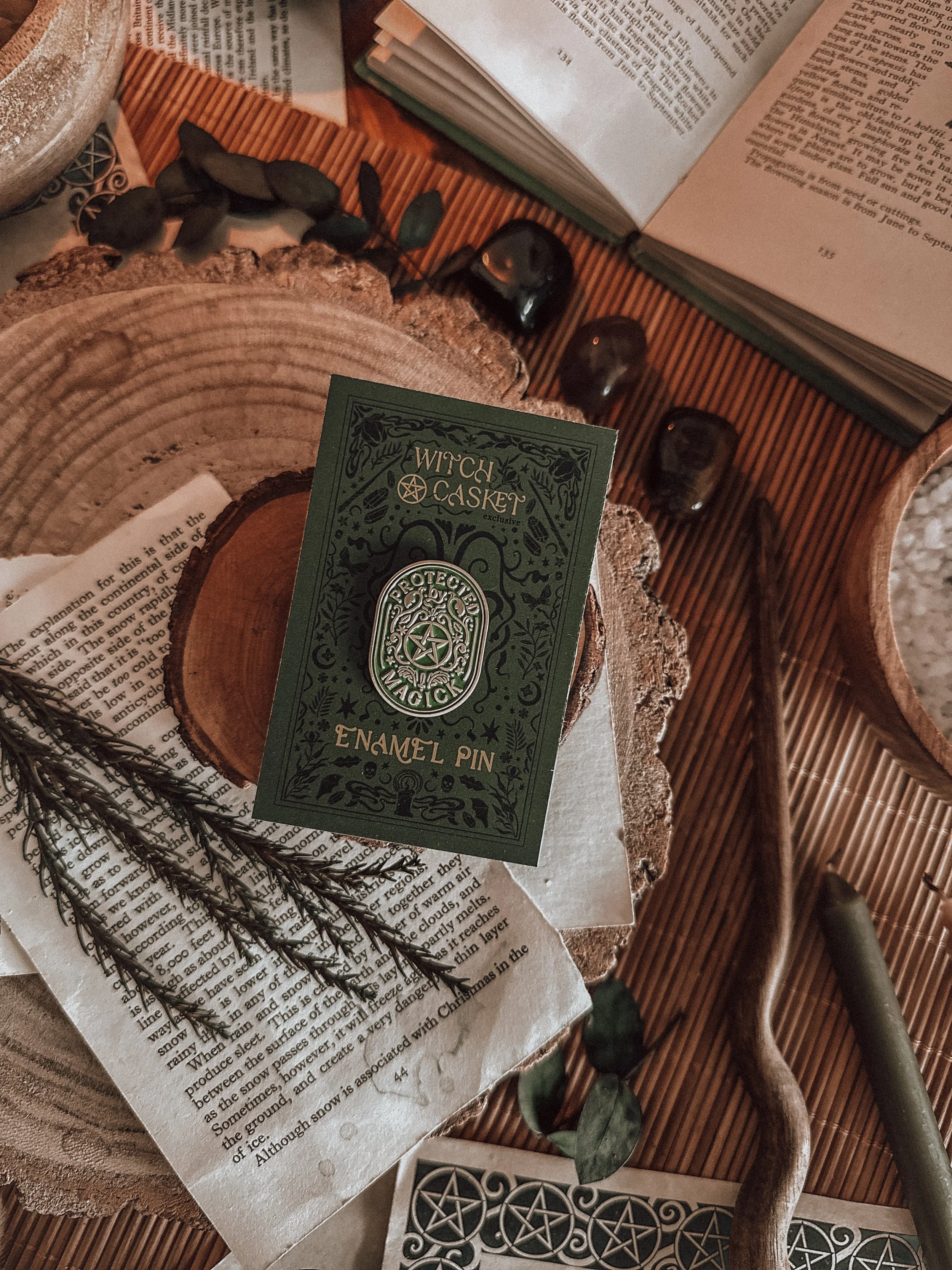 Protected by Magick Enamel Pin
