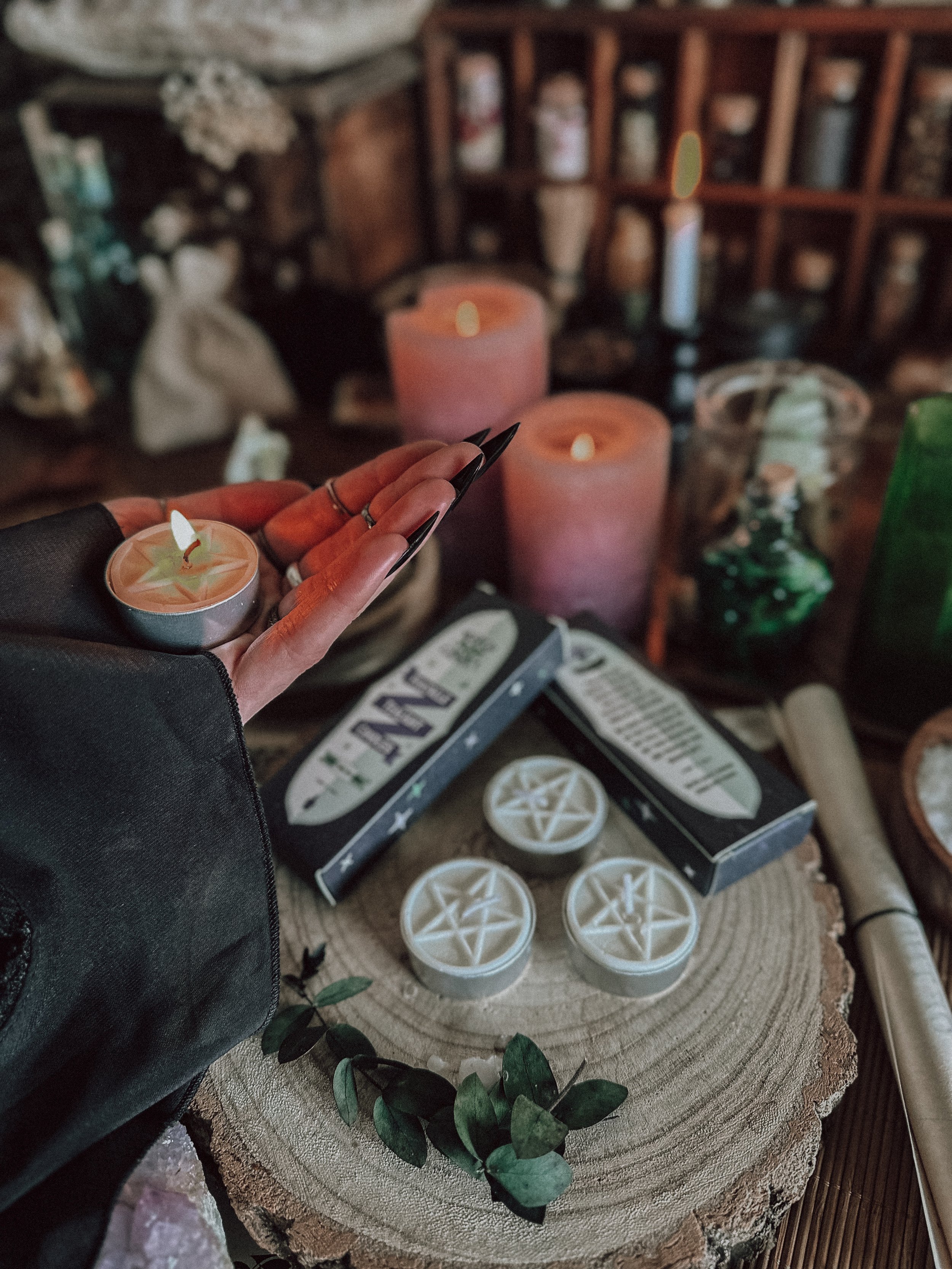 Soy Pentacle Tealight Candles - White