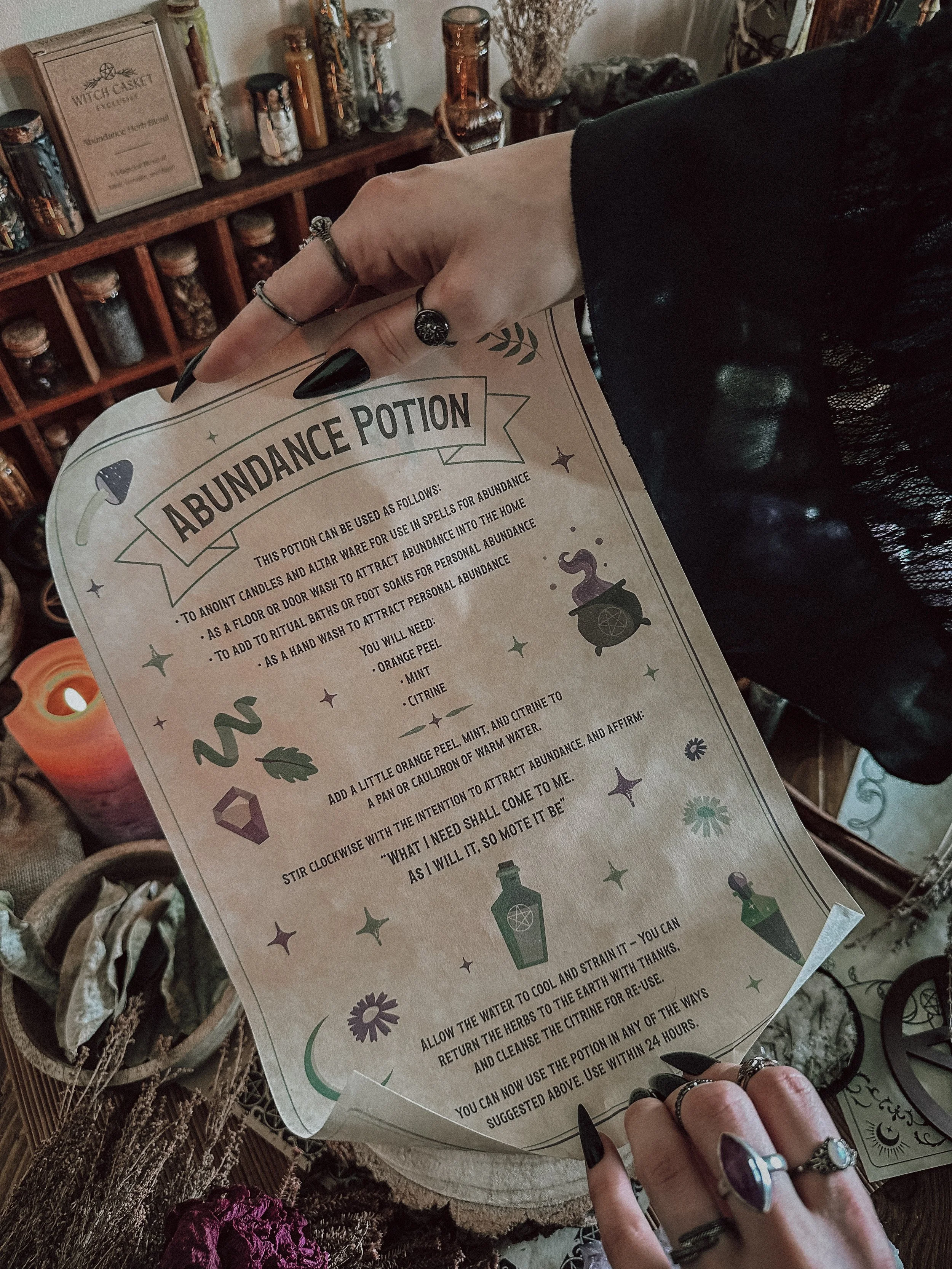 Abundance Potion Parchment Scroll