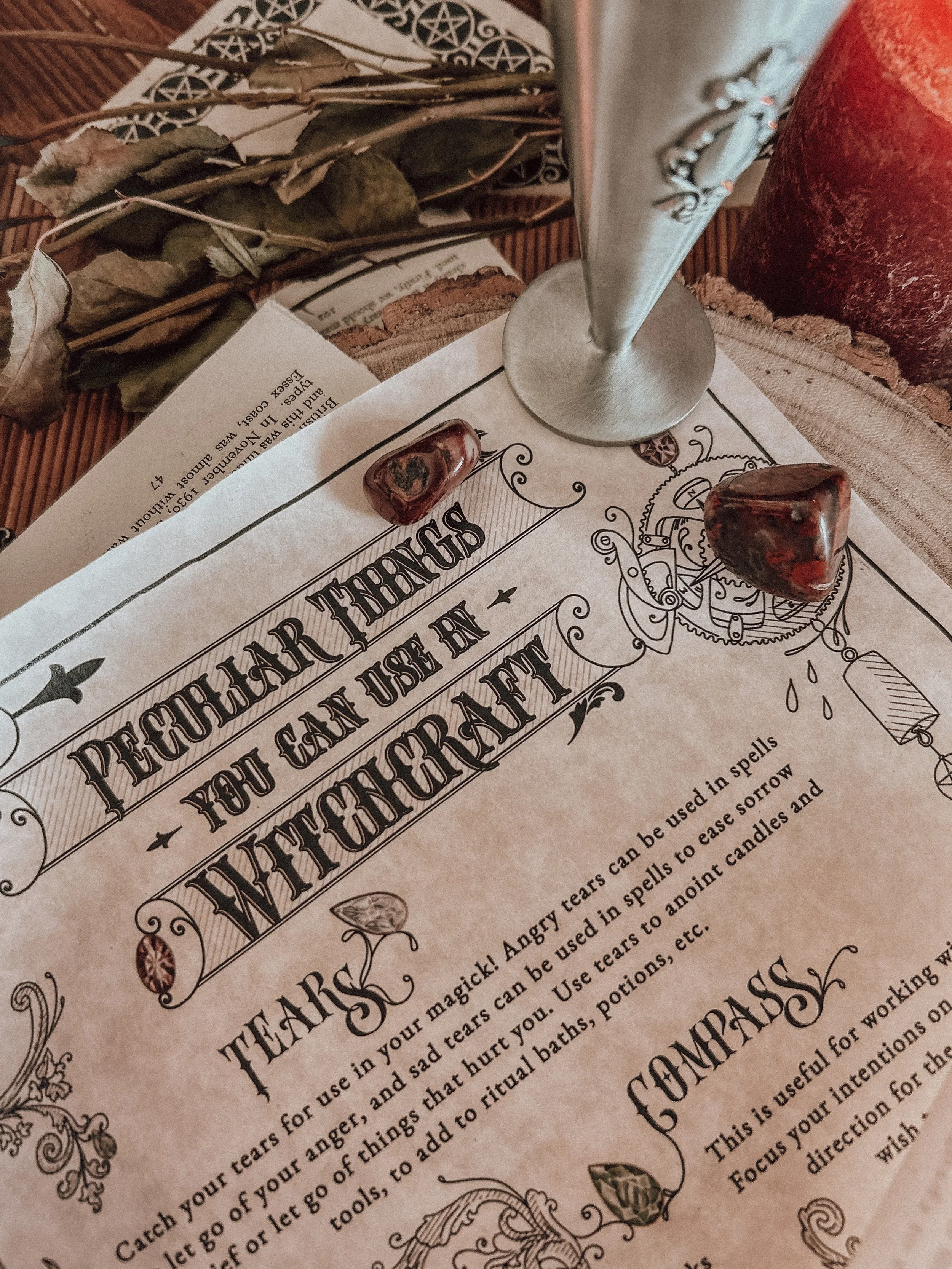 ‘Peculiar Things you can use in Witchcraft’ Parchment Scroll