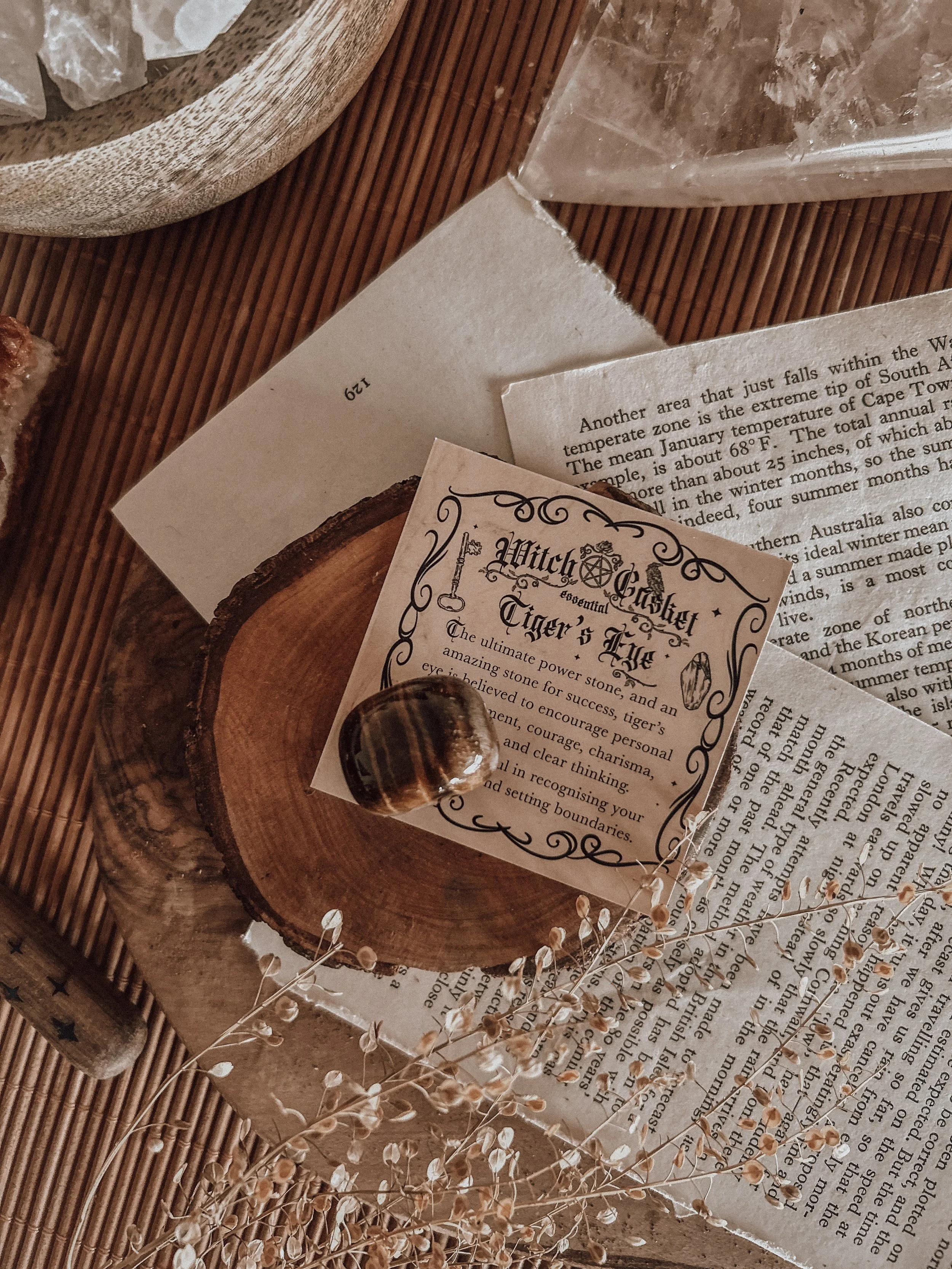 Tiger’s Eye Tumbled Stone & Info Card