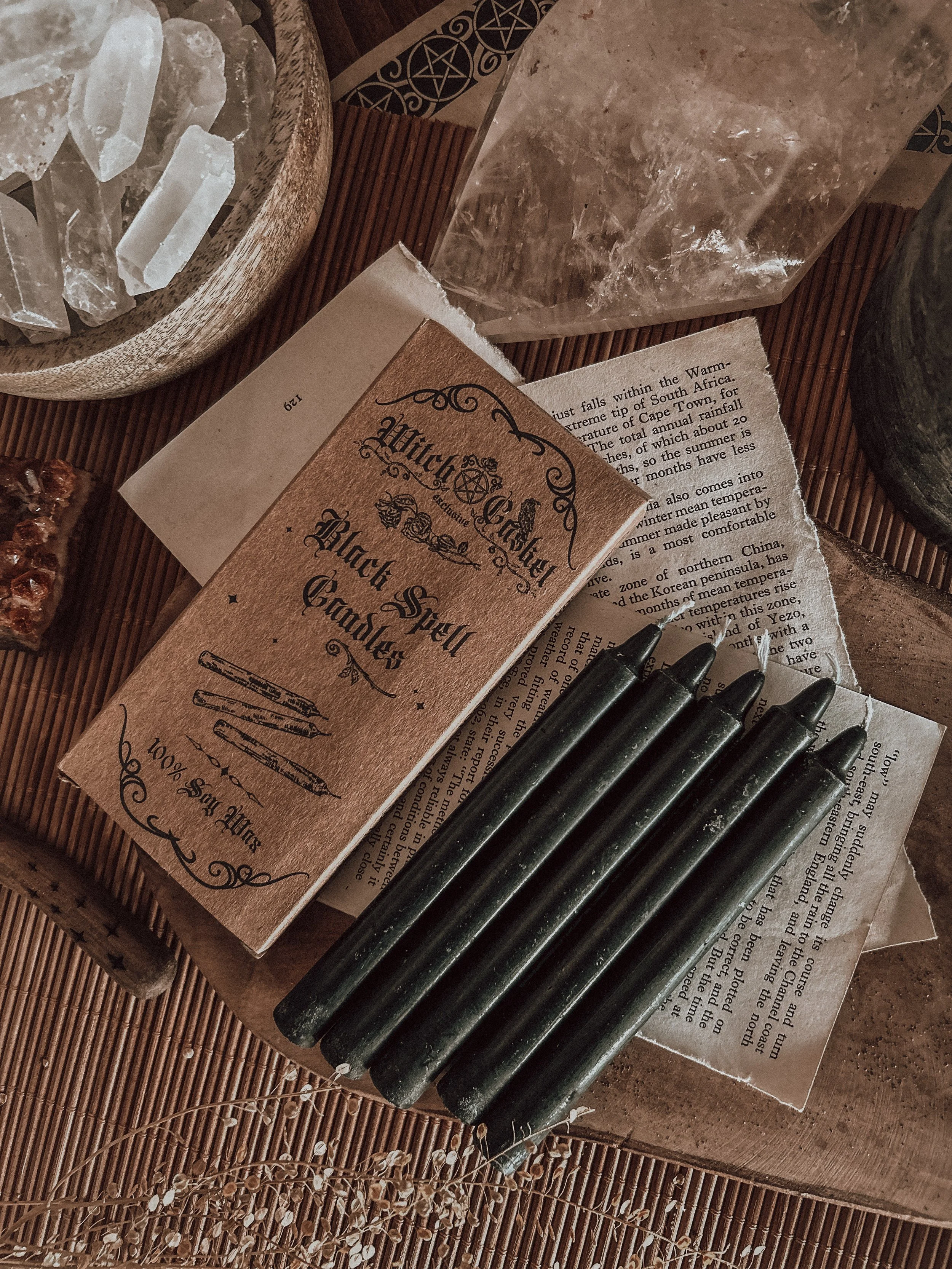 100% Soya Wax Black Spell Candles