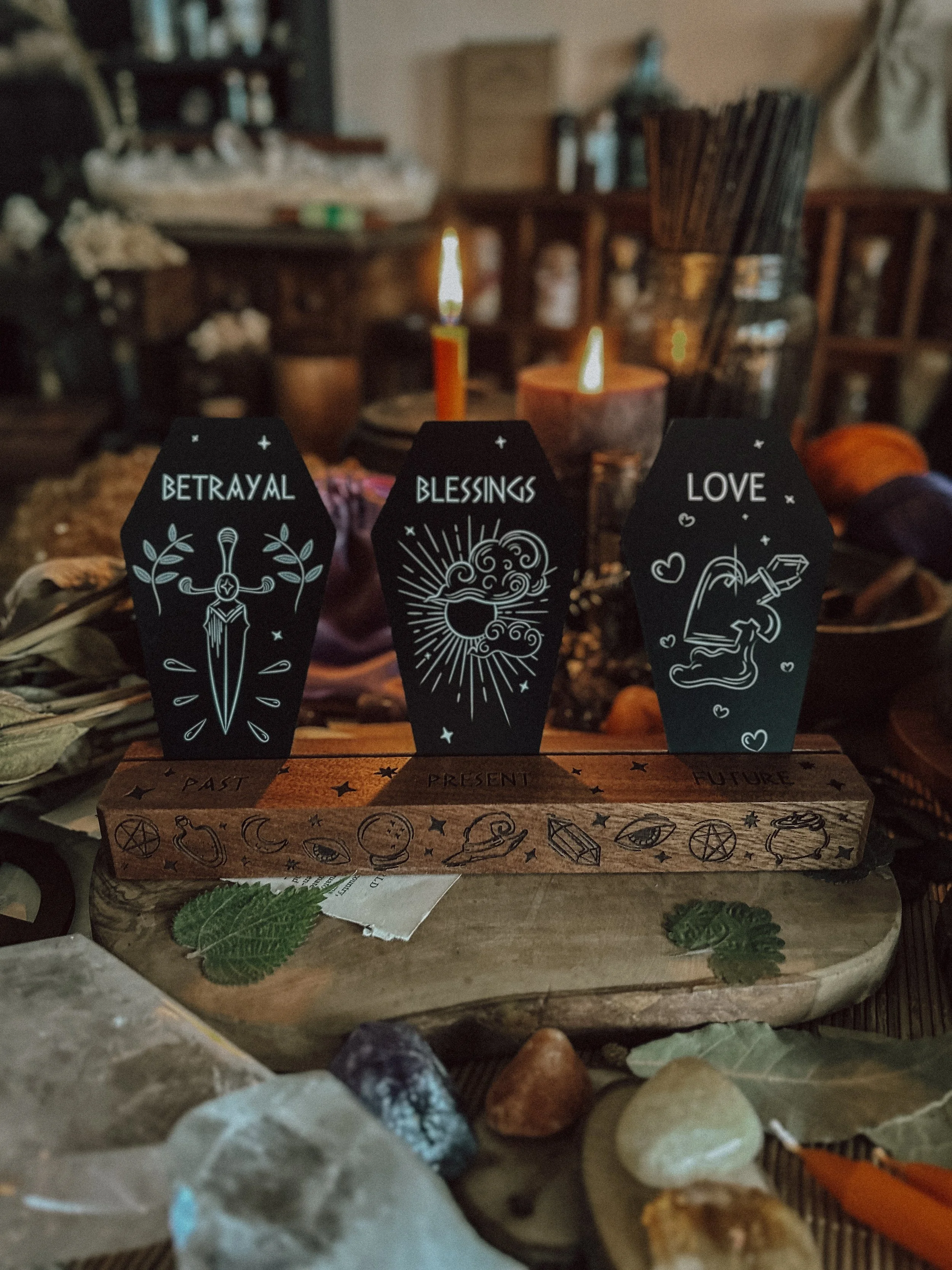 Past, Present, Future Card Stand