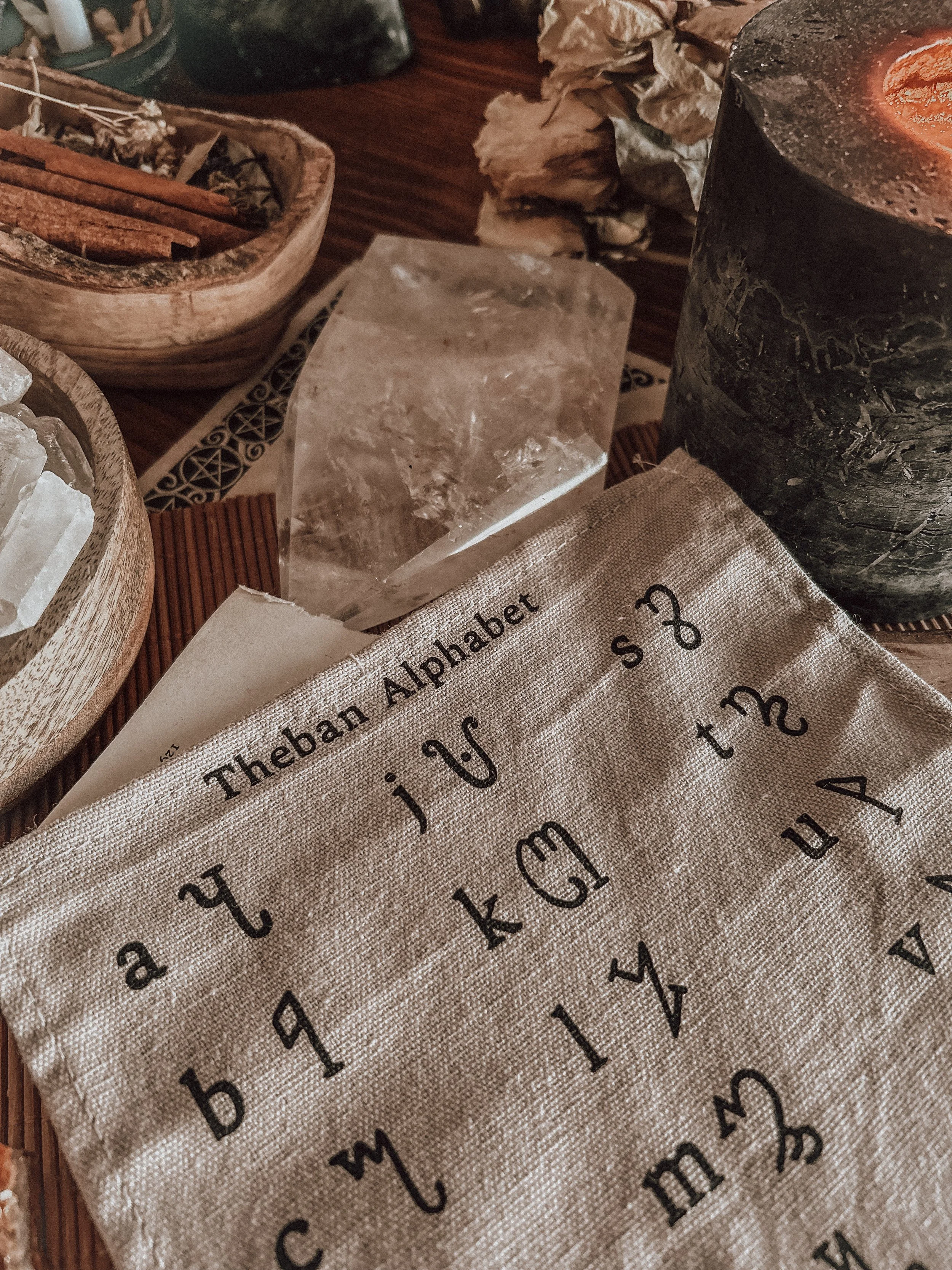 Theban Alphabet Fabric Scroll