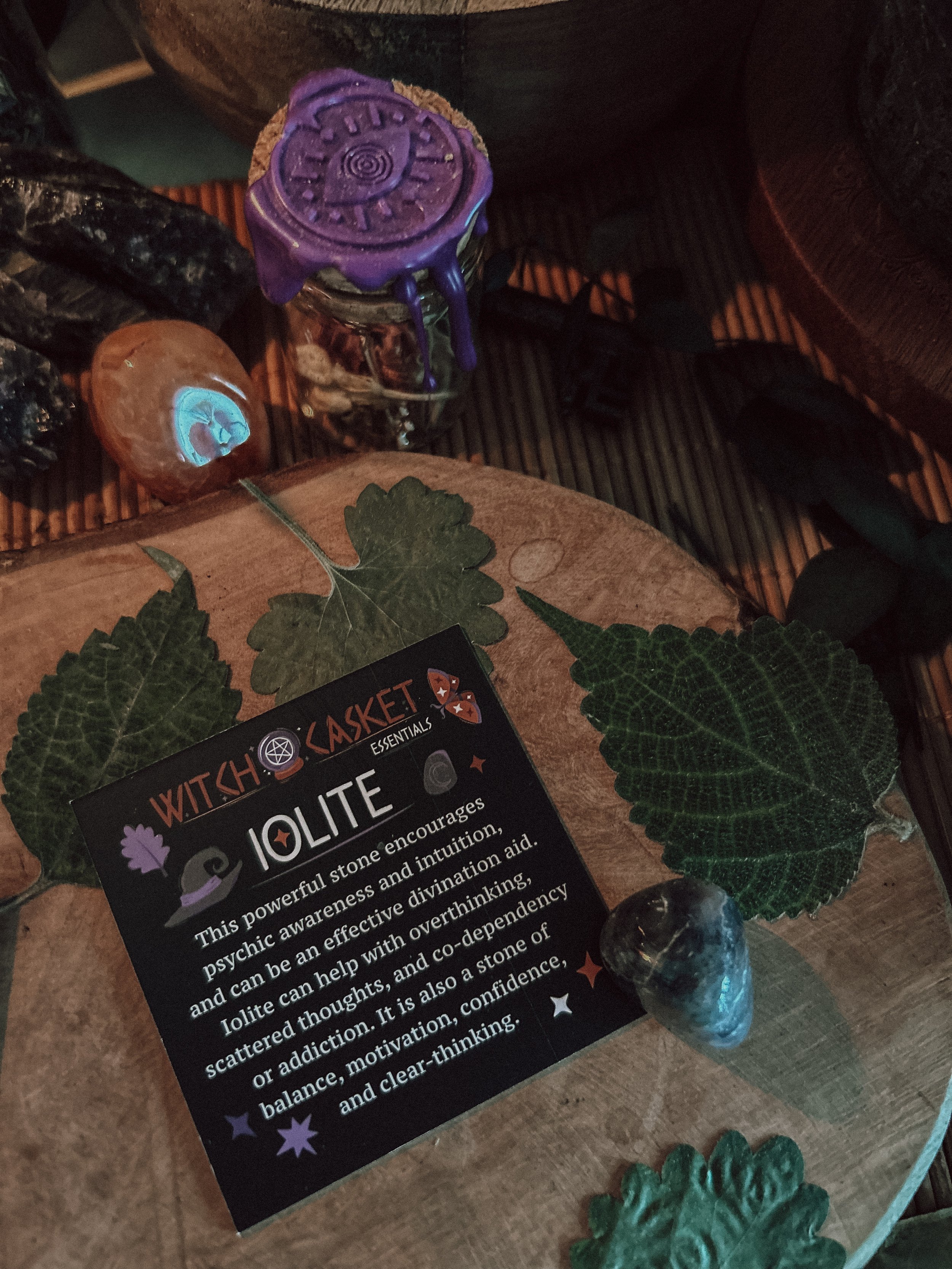 Iolite Tumbled Stone with Info Card