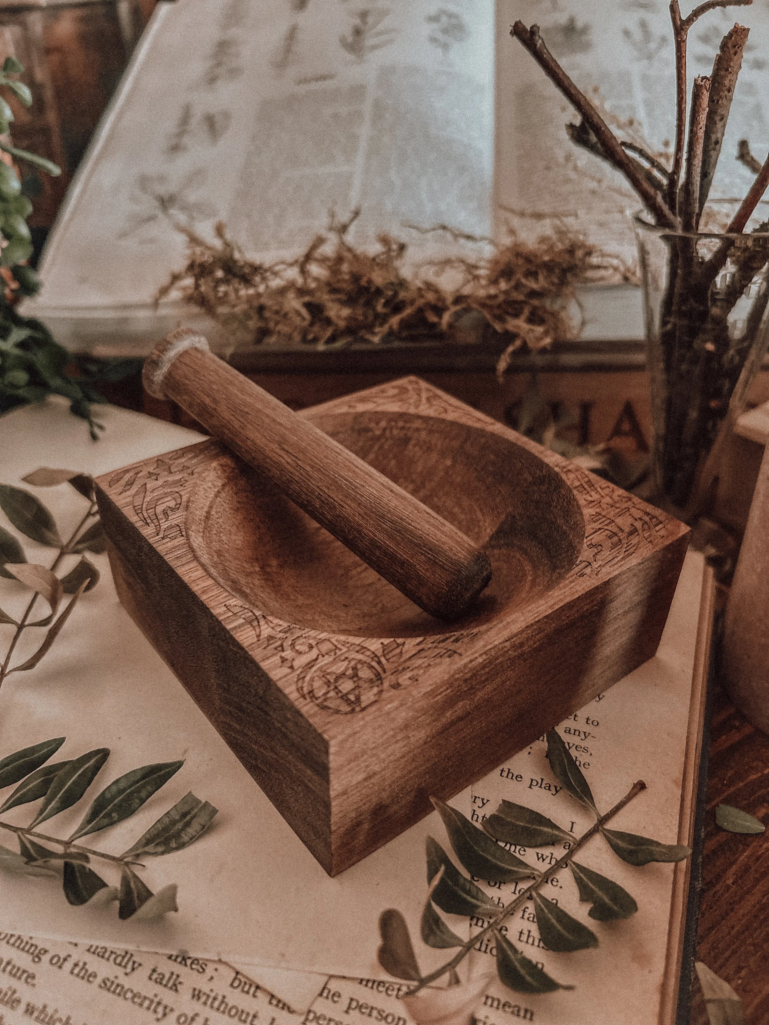 Acacia Wood Pestle & Mortar
