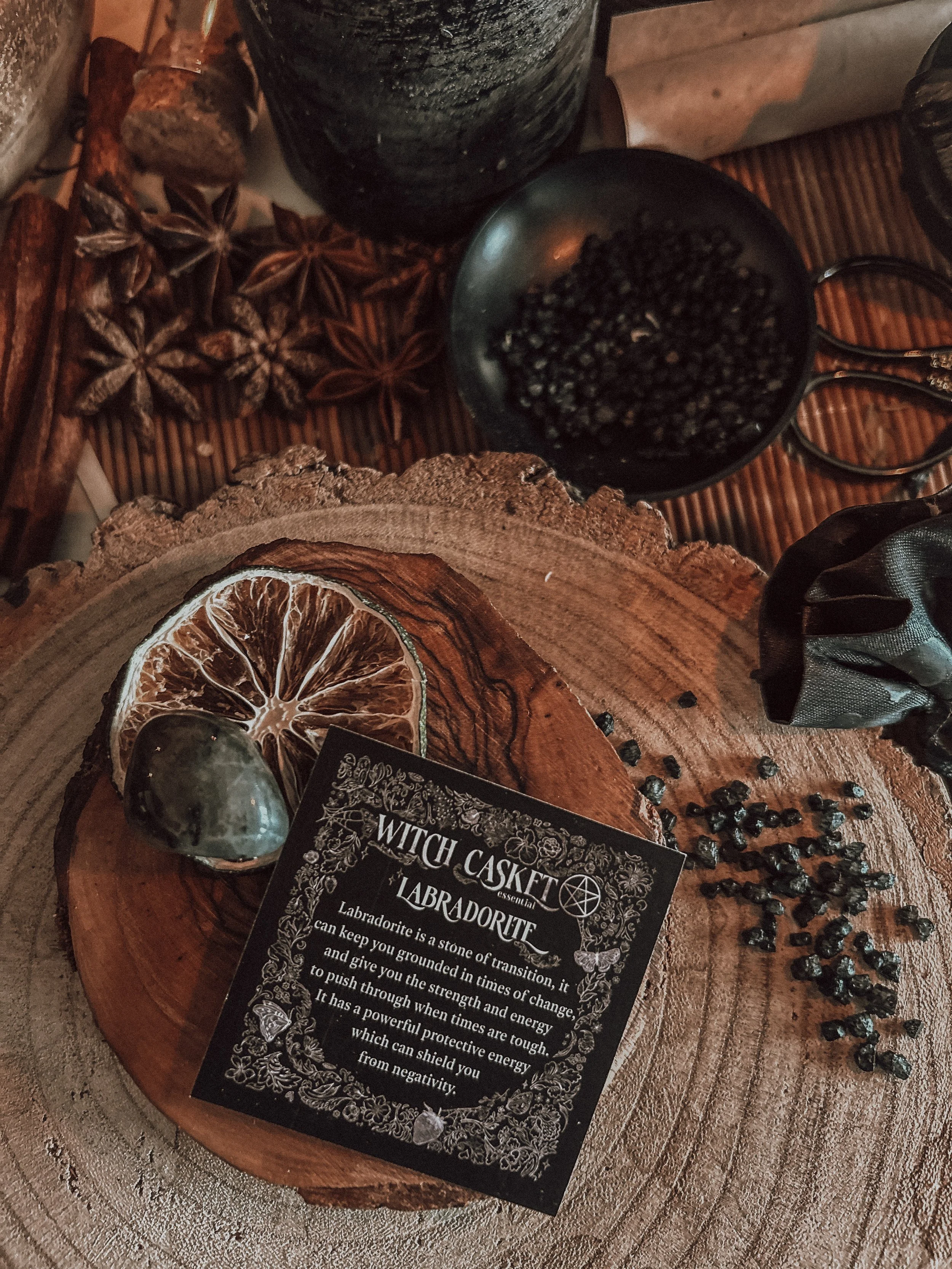 Labradorite Tumbled Stone & Info Card
