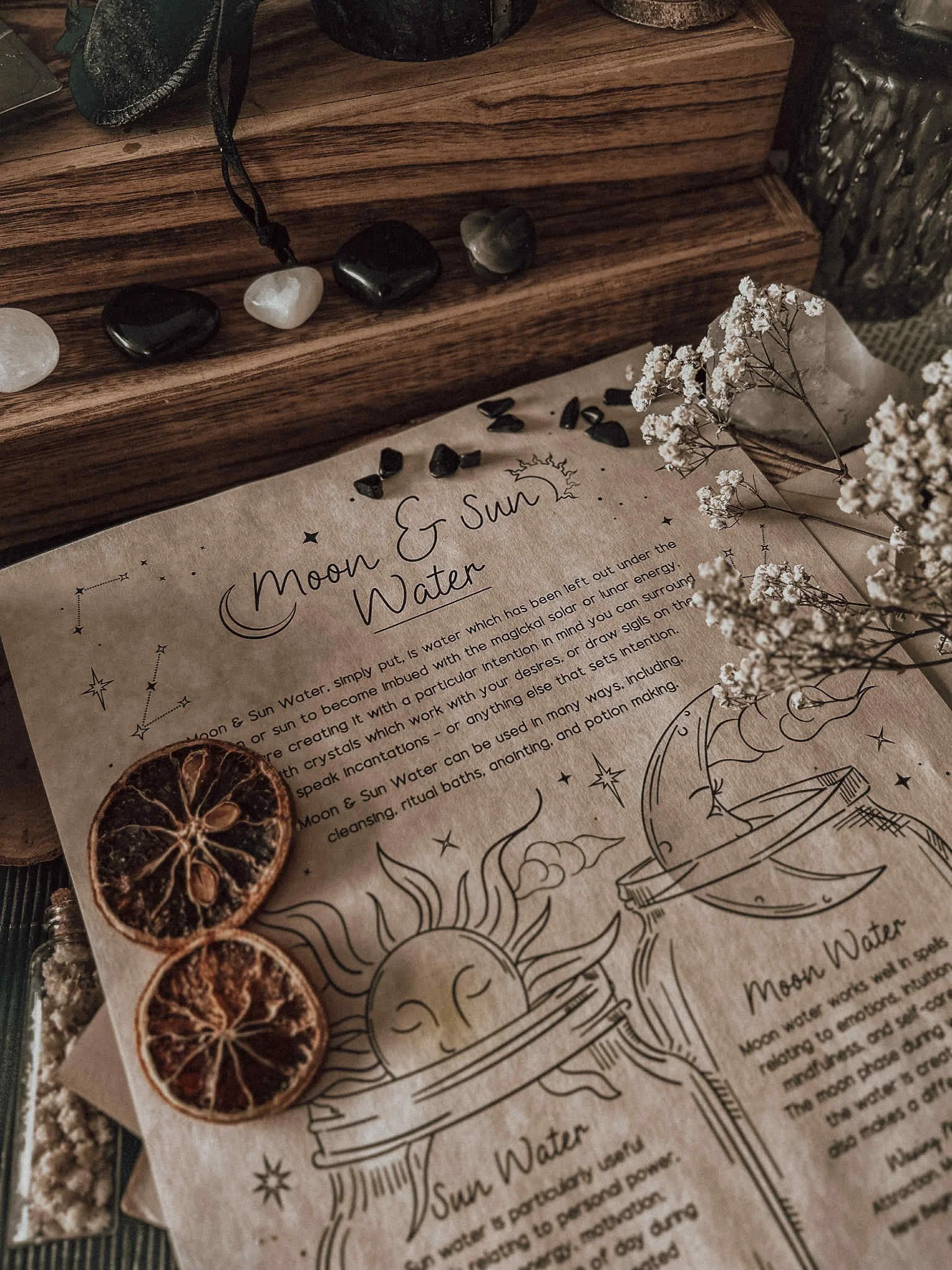 Moon & Sun Water Parchment Scroll