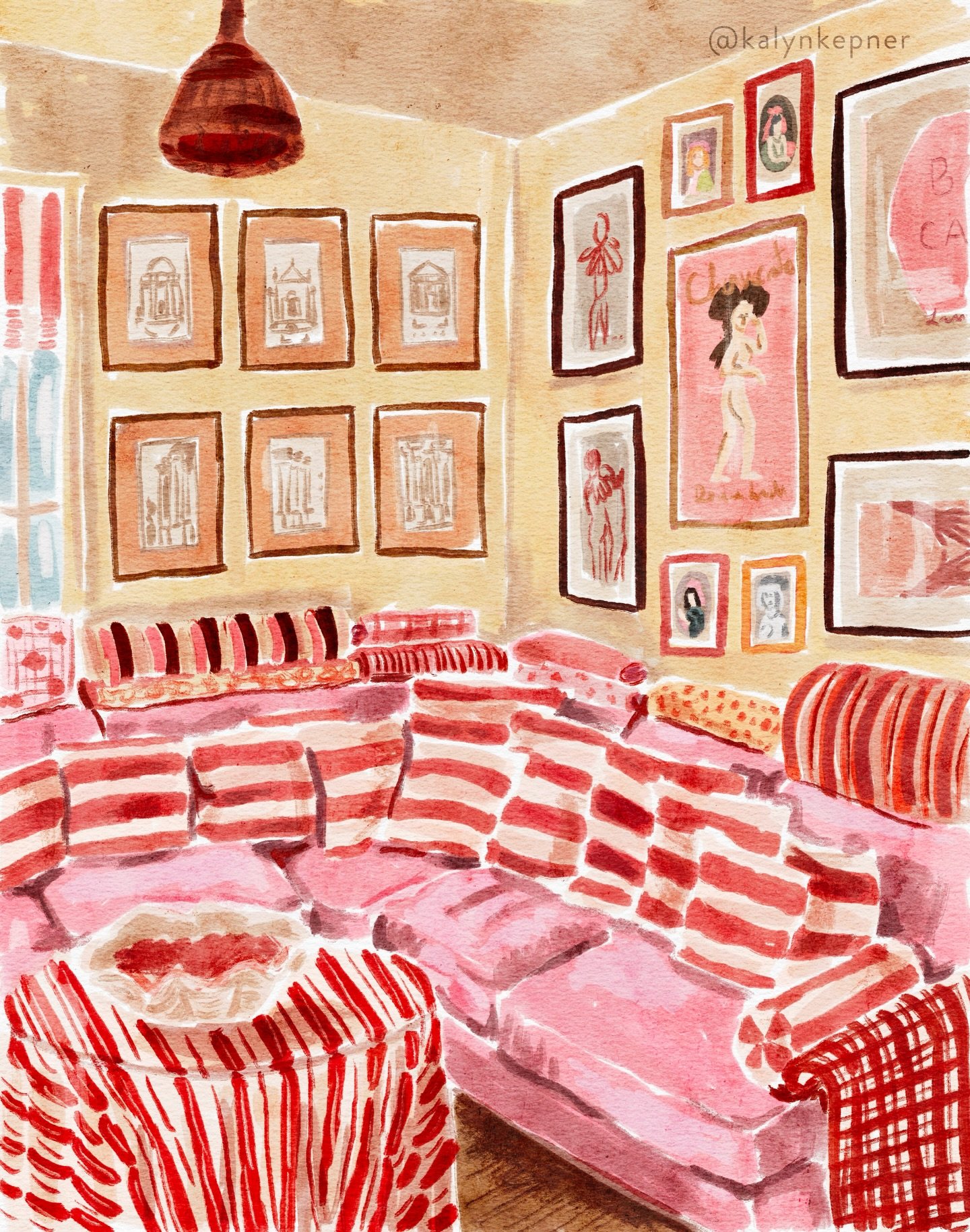 Took a little IG hiatus to work on some fun freelance projects, but excited to get back to posting new illustration work. 🎨 To get back into the swing of things, here&rsquo;s my version of Week 207 for #roomportraitclub
.
.
.
.
.
#roomportraitclub #