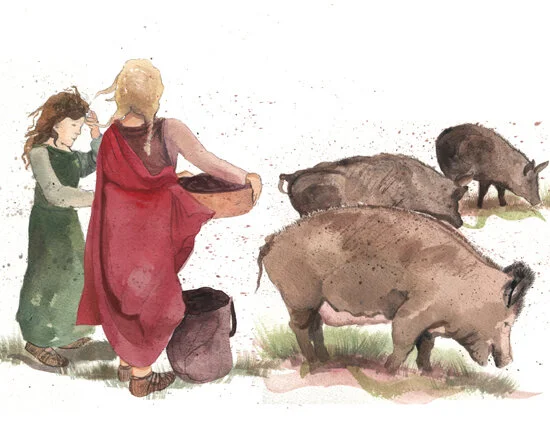 Iron Age children and pigs.jpg