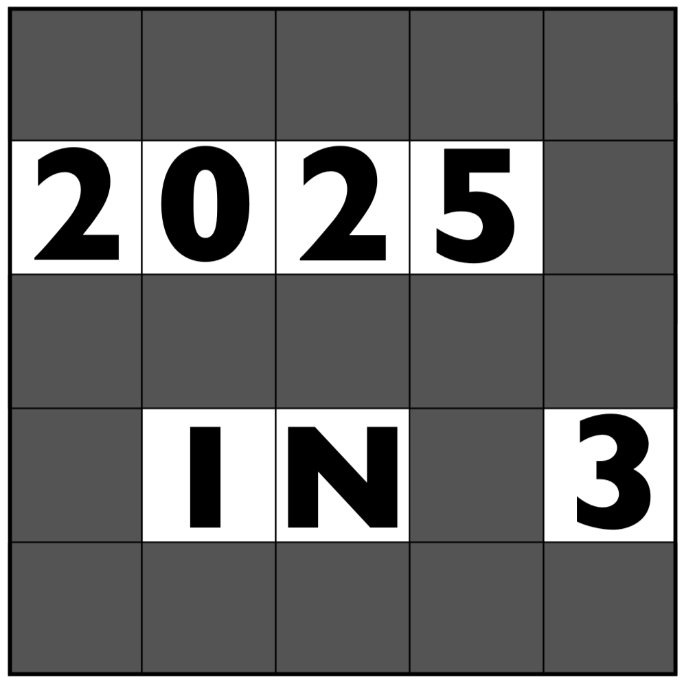  2025-in-3  25 November - 6 January Describe it. Define it. Tell us a story. Get involved and tell us your three words for 2025.