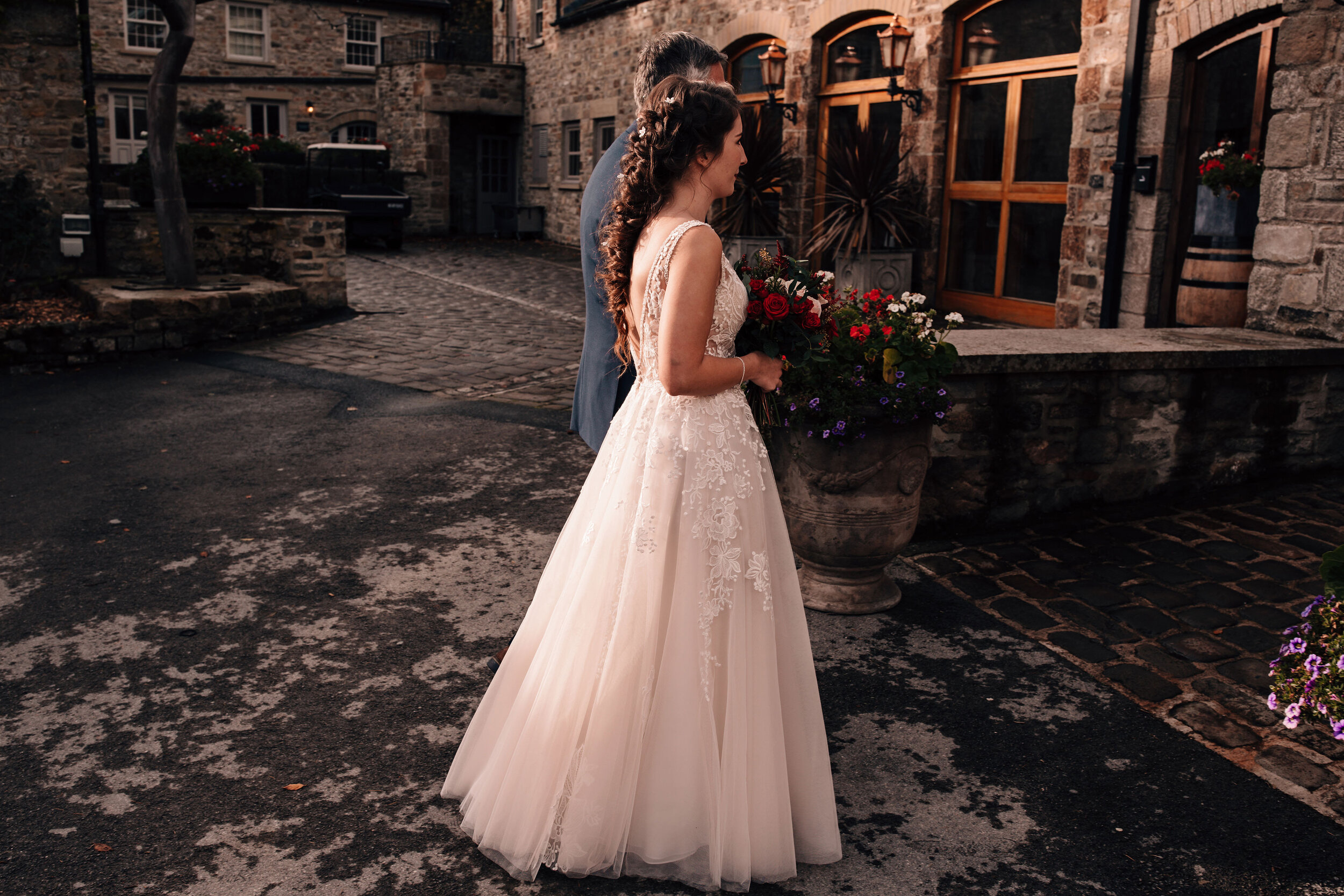 How beautiful does Sophie look, ready to marry her prince with her bridal hair, mermaid braid