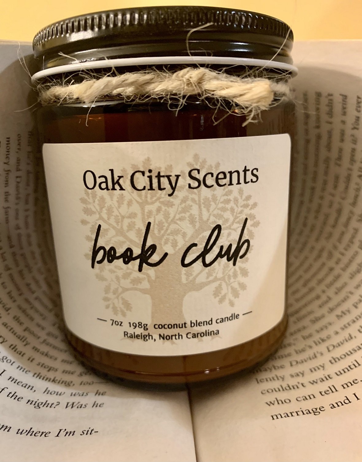 book lovers candle, leather scented candle, library scented candle — Oak  City Scents Candles