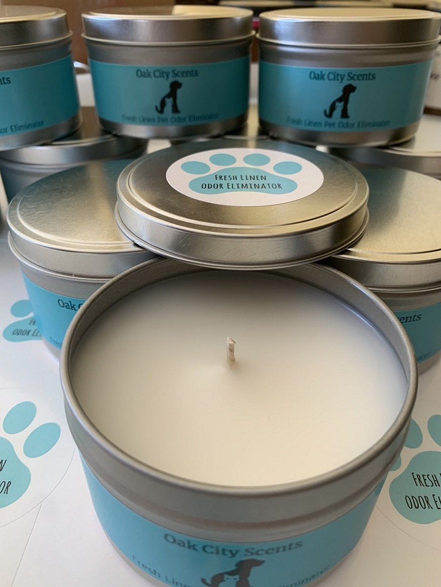 Fresh Linen Odor Eliminator Soy Wax Candle – Sandy Paws Candles