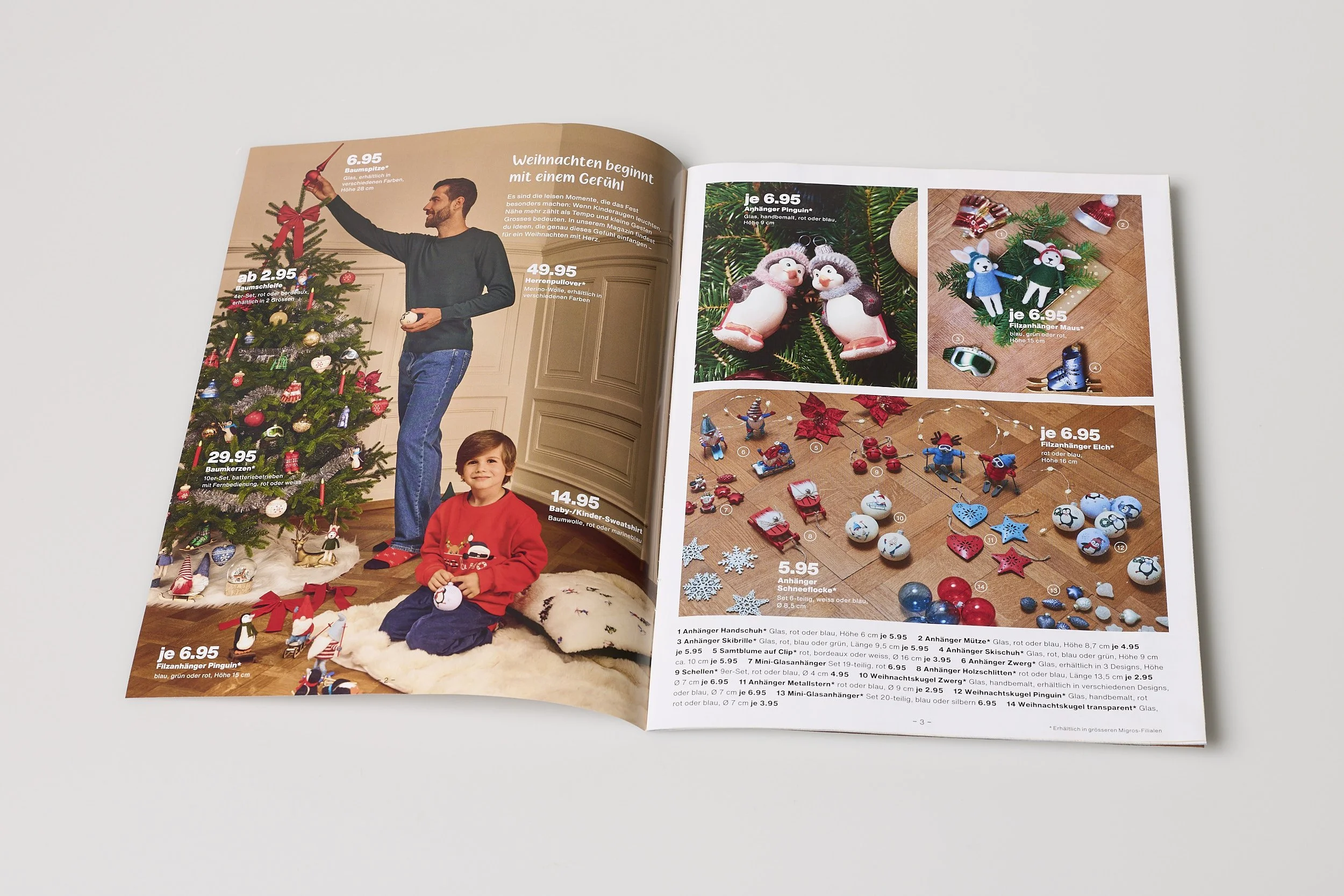 MIGROS WEIHNACHTS-MAGAZIN 2025, Inhalt. Fotograf Christoph Küenzi, inkl. Bildbearbeitung/Proofing/Druckbegleitung. 