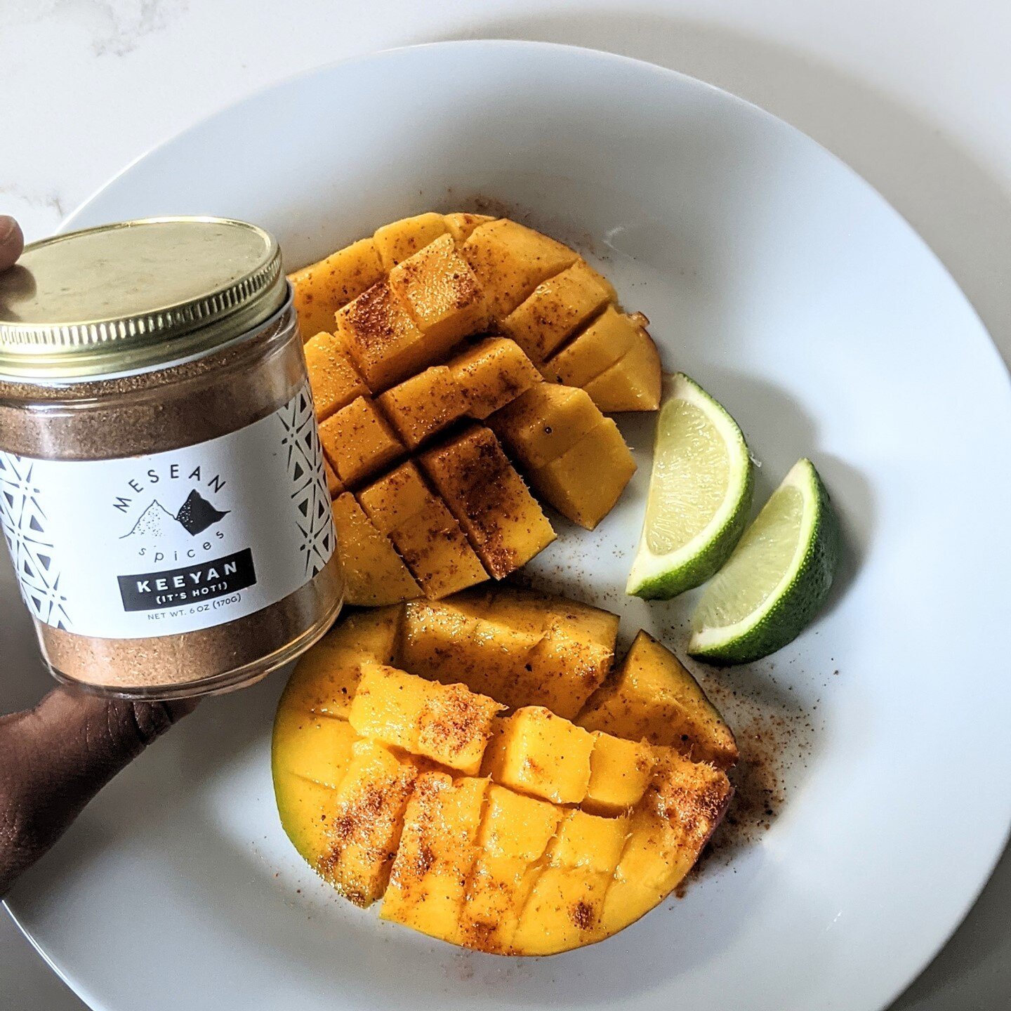A tasty midday snack! Ripe mango, lime juice, and Keeyan 🌶️

#meseanspices #keeyan #eatgoodalways #spicysaltysweet #middaysnack #snacktime #yummy #spiceblends #seasoning #africandiaspora #africanfood #fusionflavors #shopblack #gourmet #homekitchen #