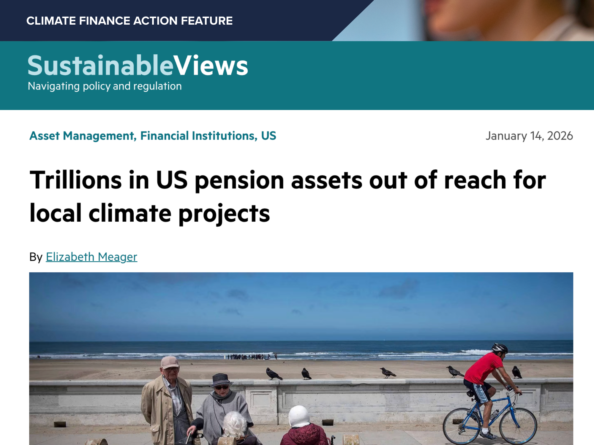Sustainable Views: Trillions in US pension assets out of reach for local climate projects 