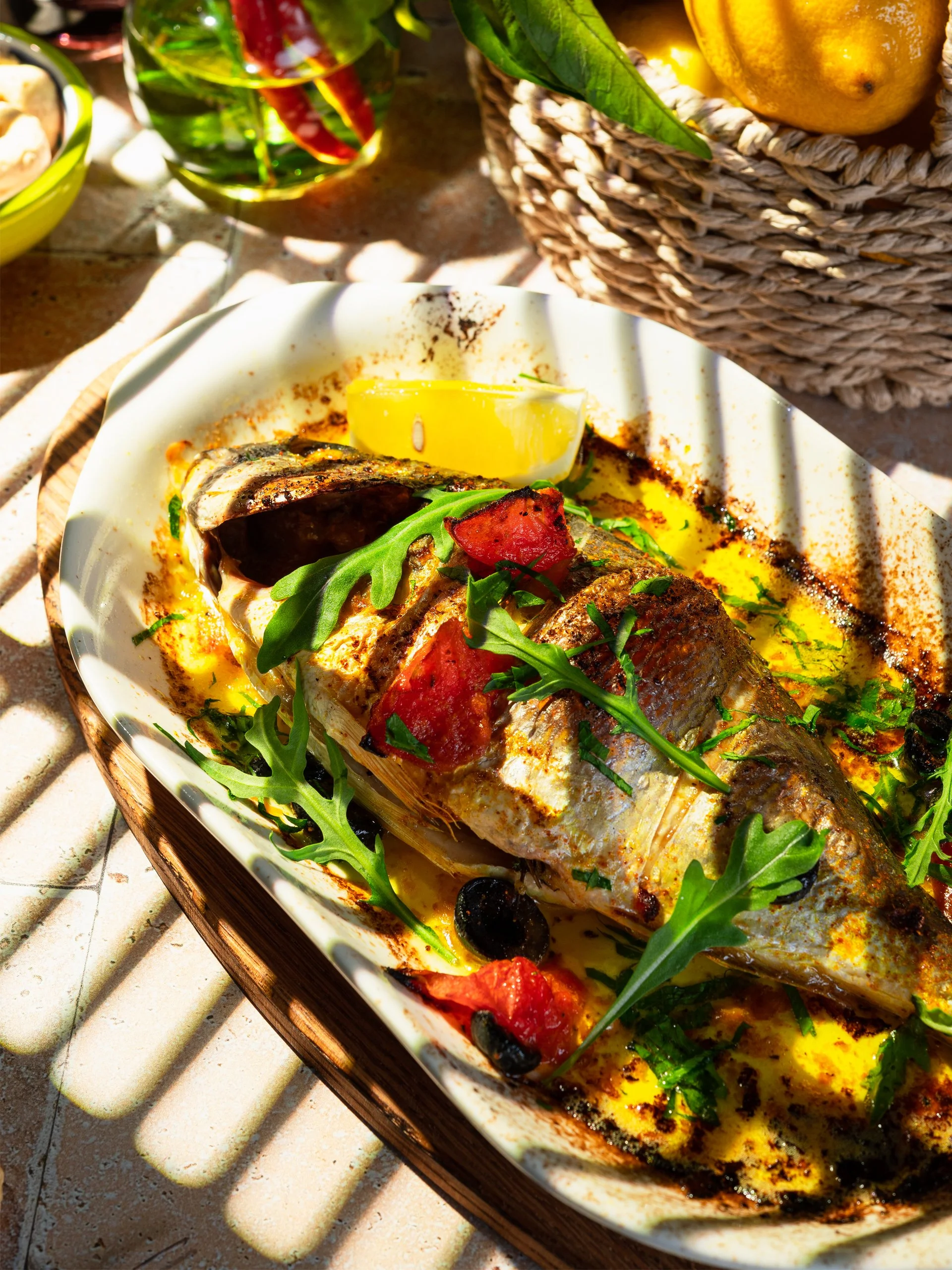 Food Photographer Xenia Rizova – Summer Menu Photoshoot for Italian Cuisine Caffe Ma Va La, Moscow – Oven Bakes Dorada