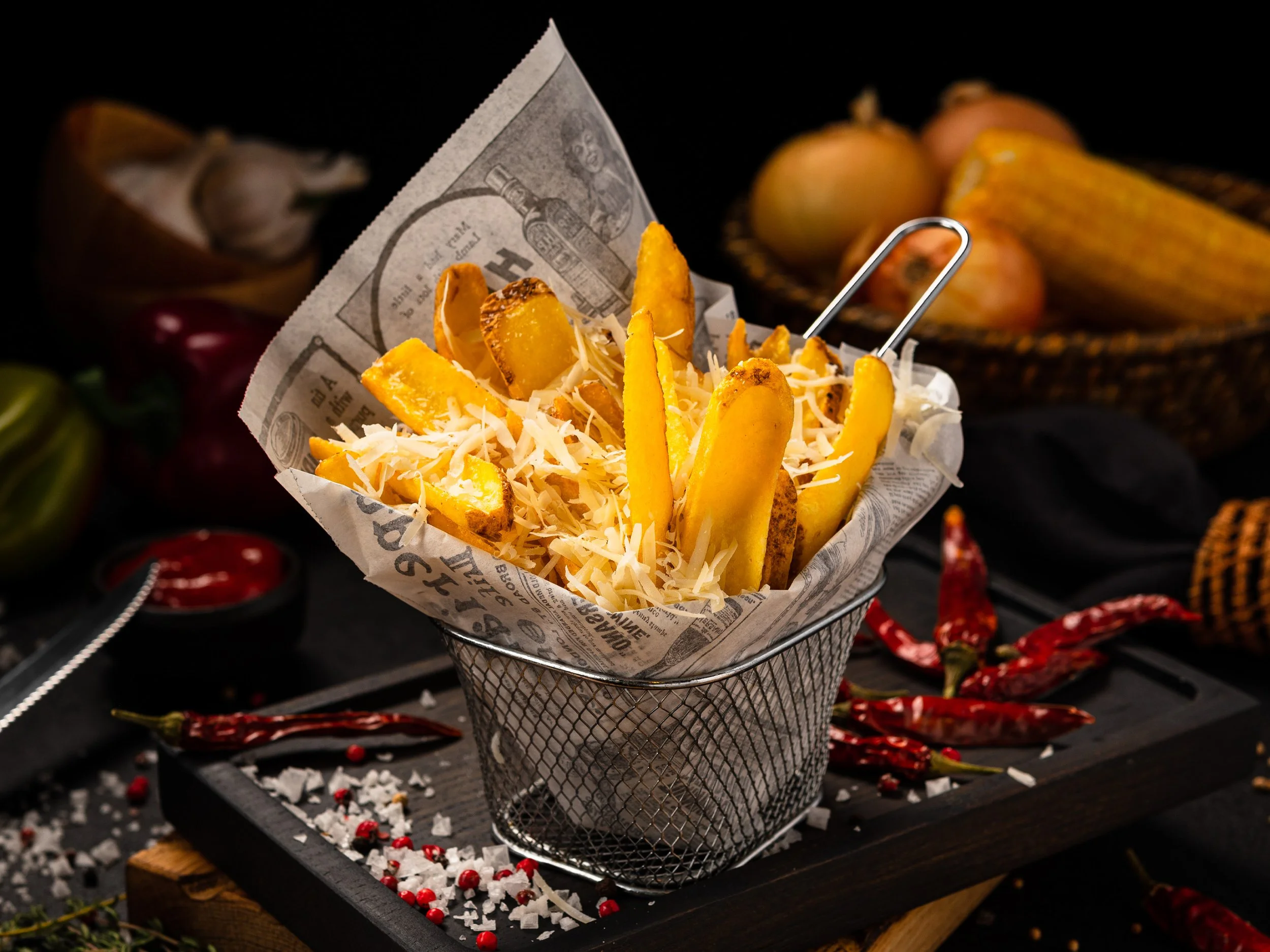 Food Photographer Xenia Rizova – Menu Photoshoot for Restaurant Likes Burger, Moscow – French Fries with Cheese
