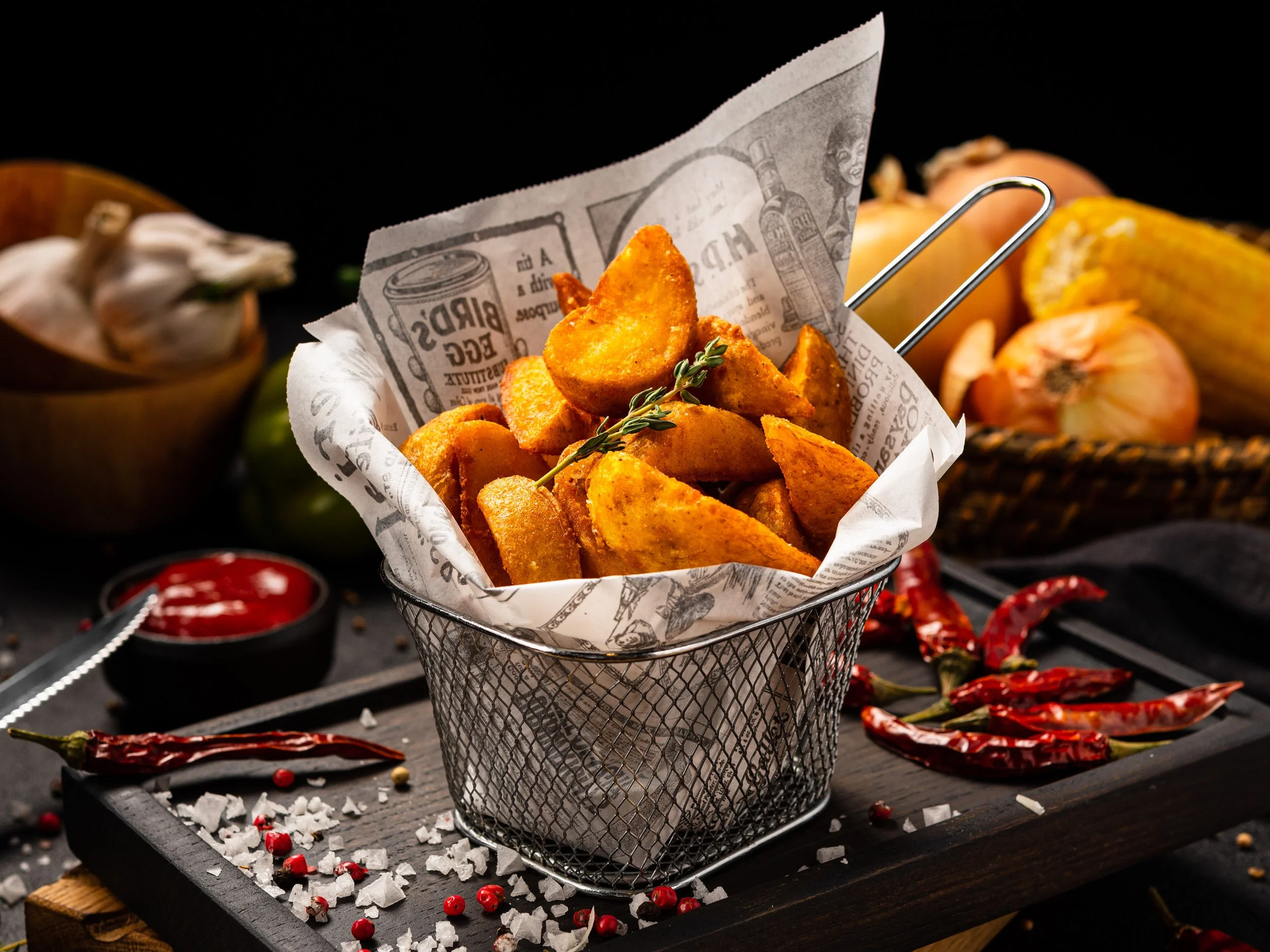 Food Photographer Xenia Rizova – Menu Photoshoot for Restaurant Likes Burger, Moscow – Fried Potato Wedges